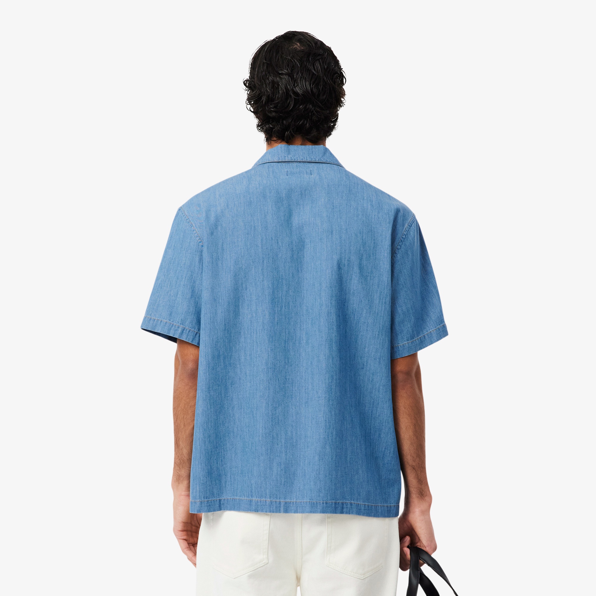 オープンカラーデニムシャツ