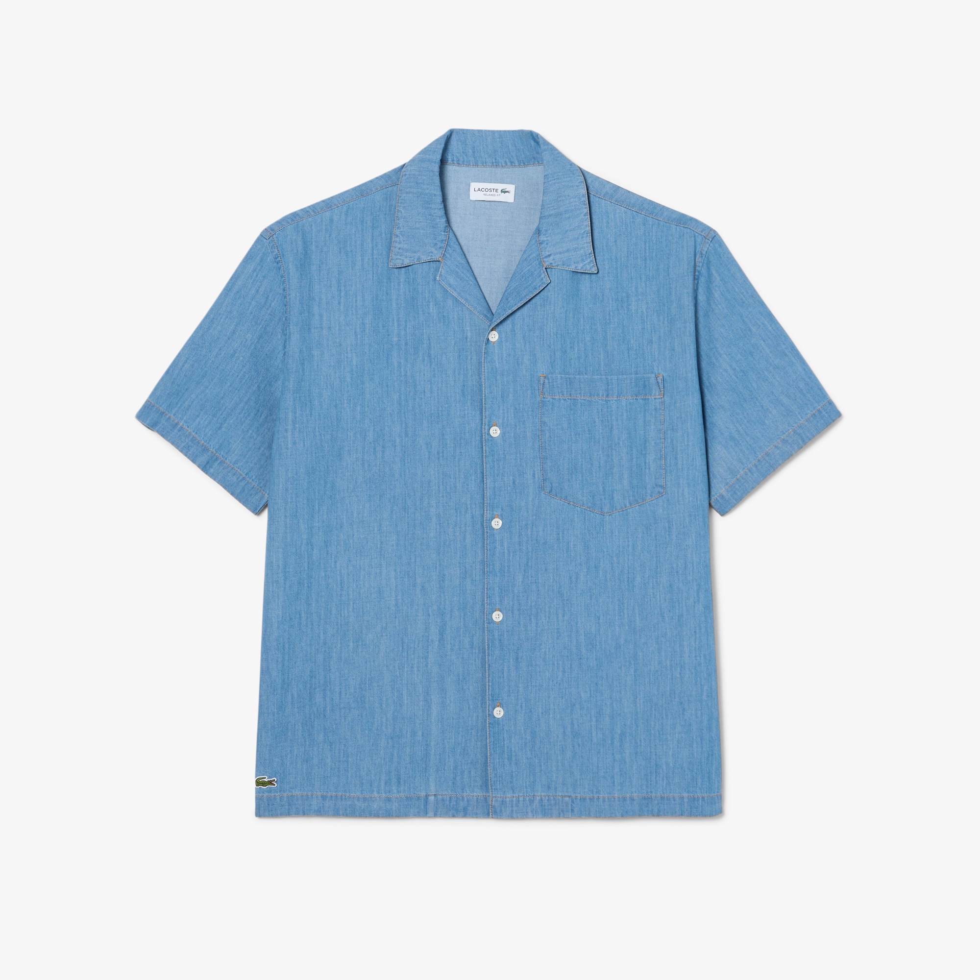 オープンカラーデニムシャツ