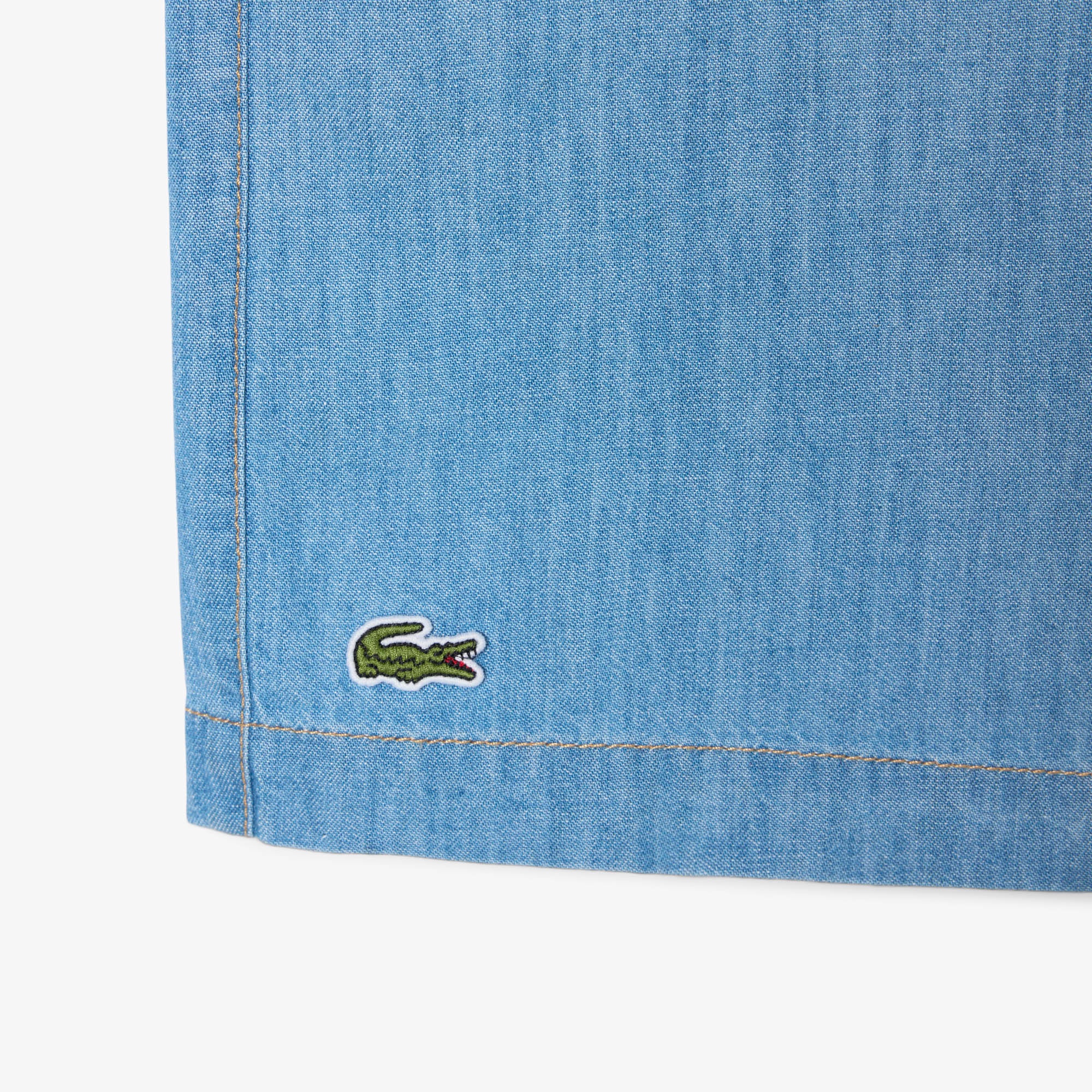 オープンカラーデニムシャツ