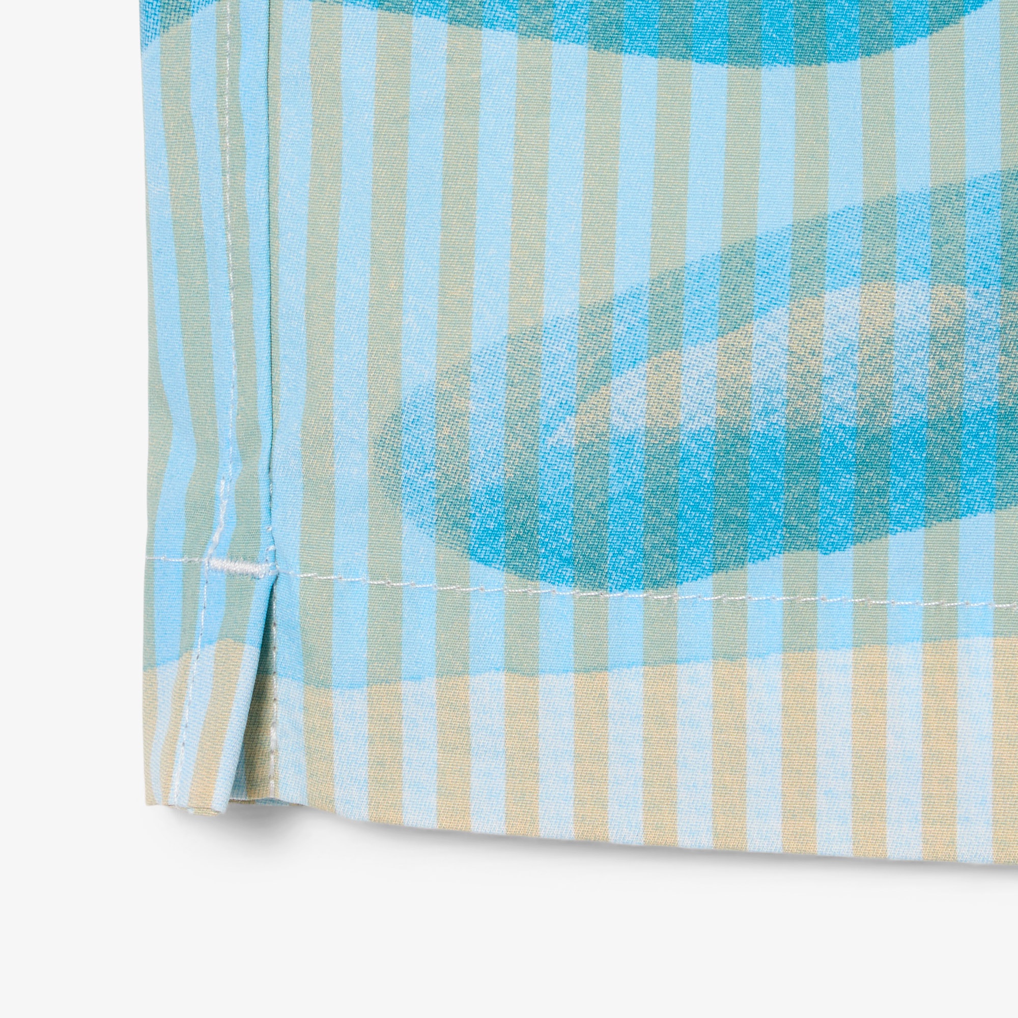 ストライプ&ワニグラフィック オープンカラーシャツ