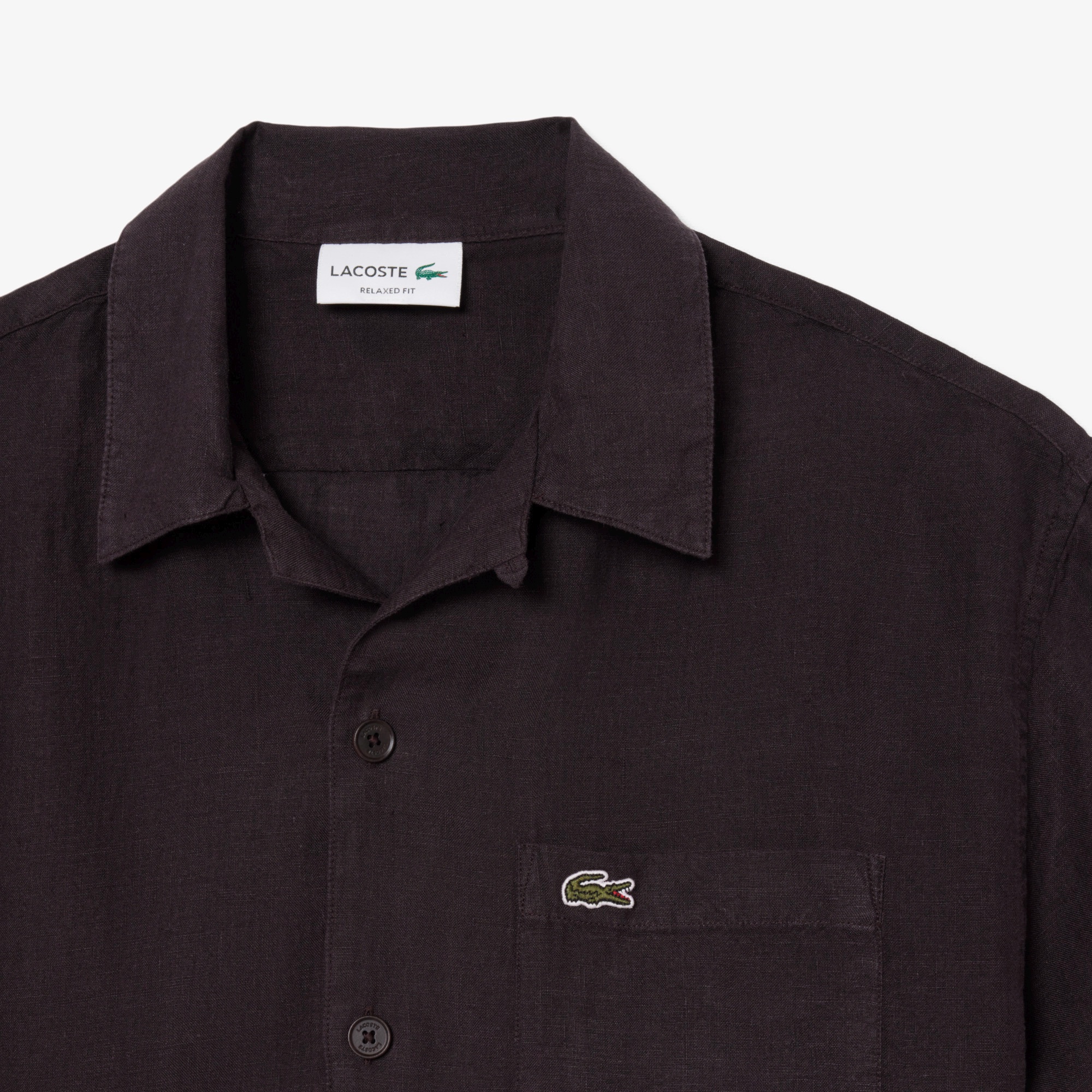 リネンオープンカラーシャツ