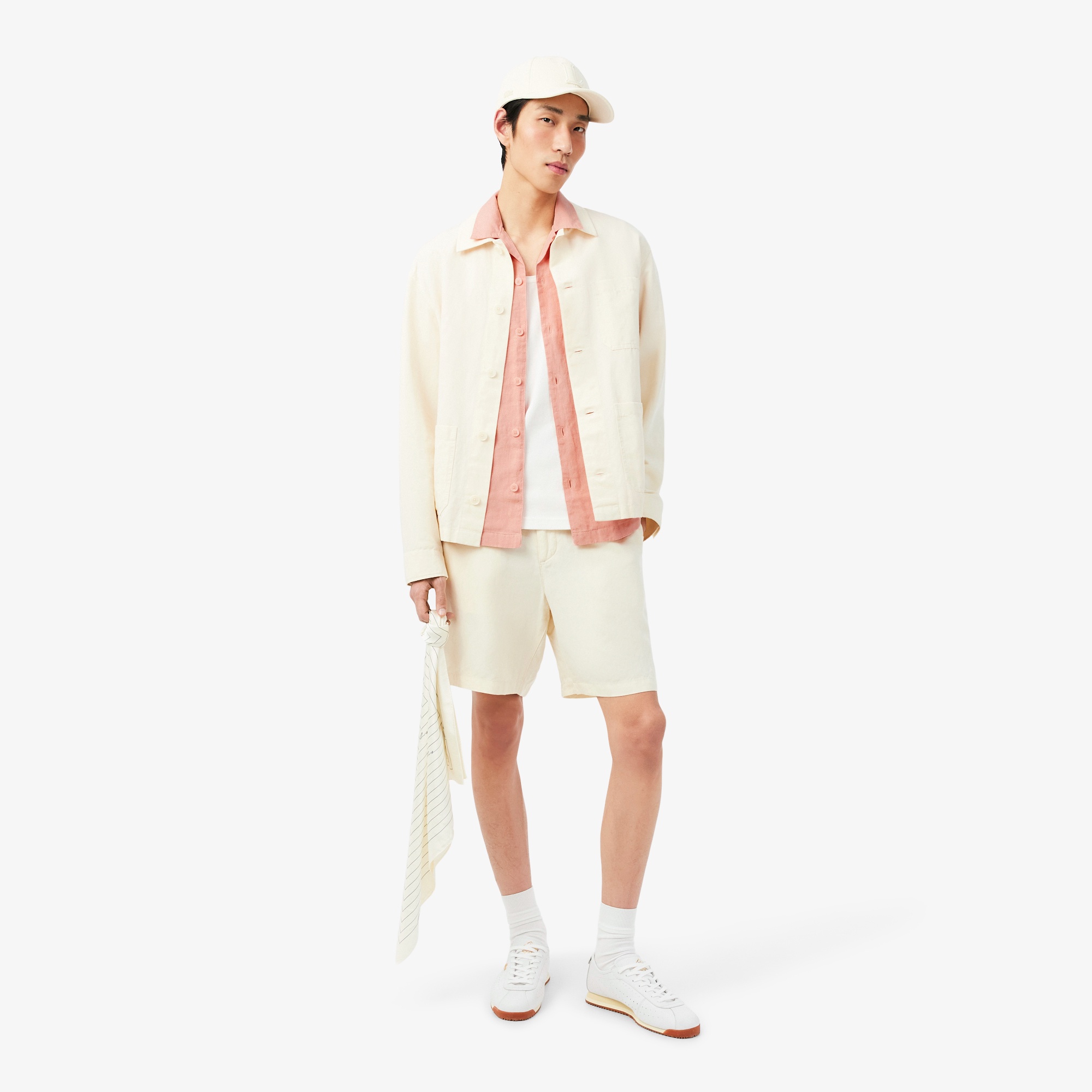 リネンオープンカラーシャツ