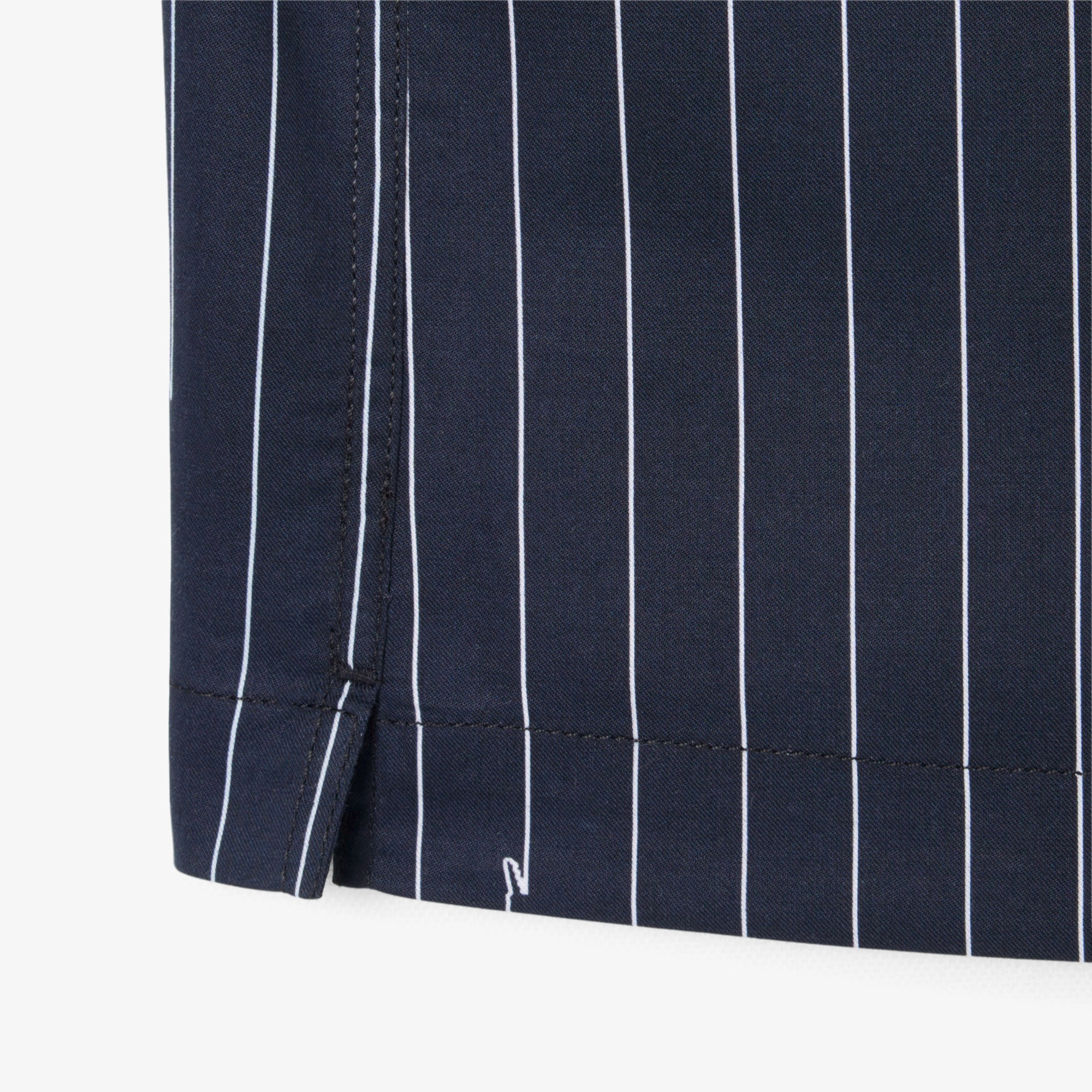 チョークストライププリントツイルオープンカラーシャツ