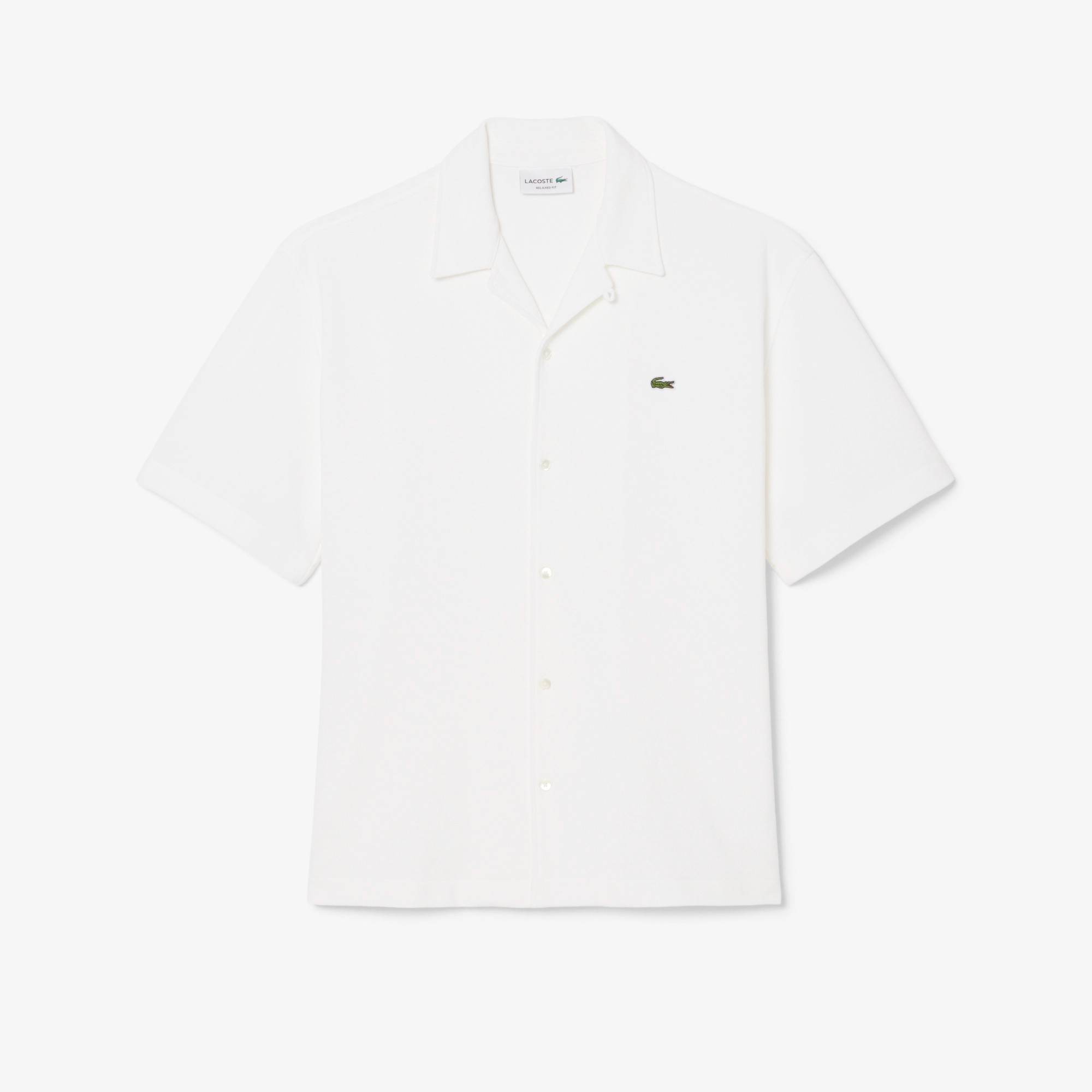 鹿の子地オープンカラーシャツ