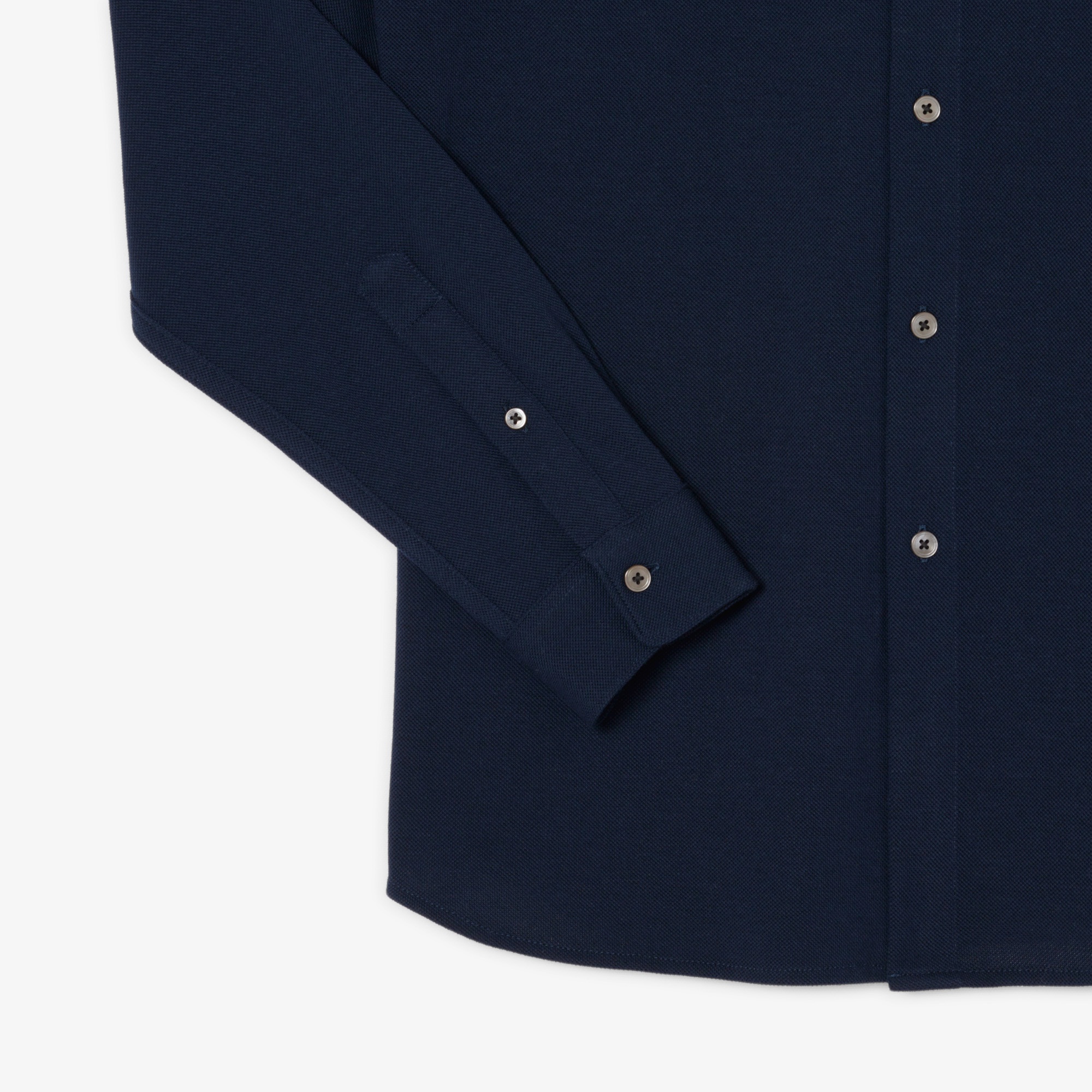 スリムフィット鹿の子地シャツ