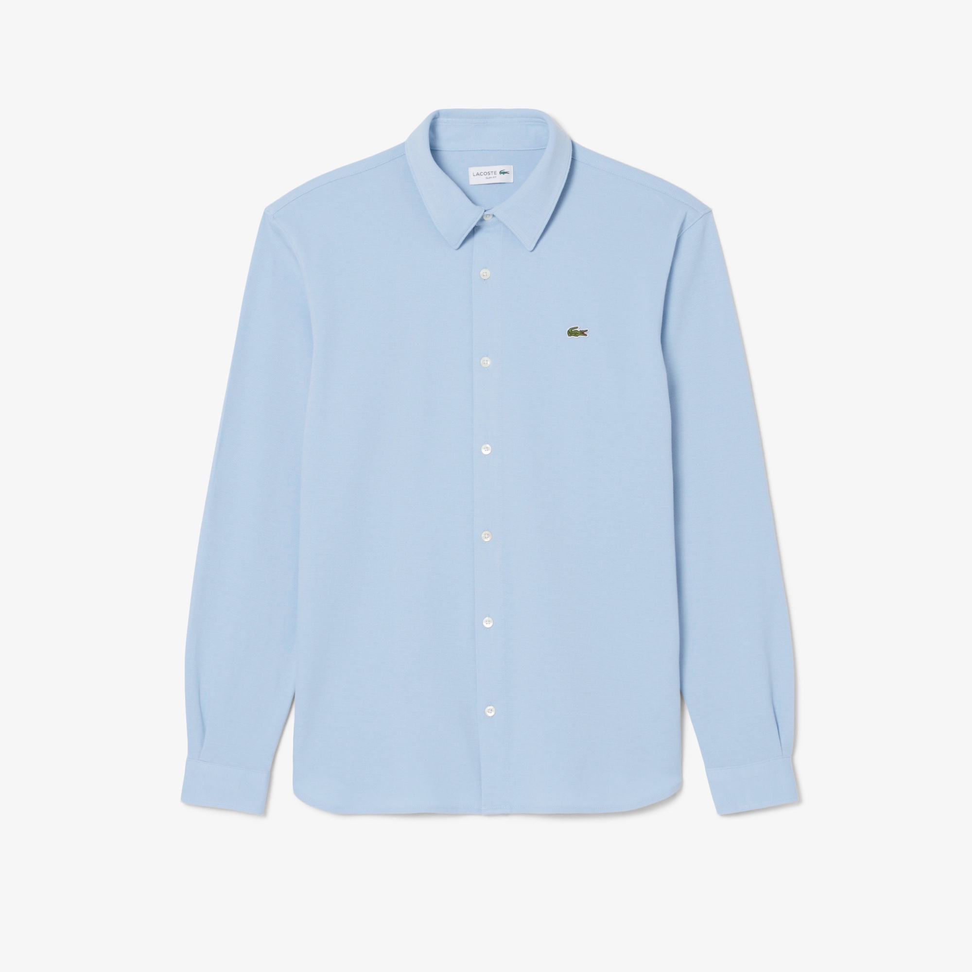 スリムフィット鹿の子地シャツ