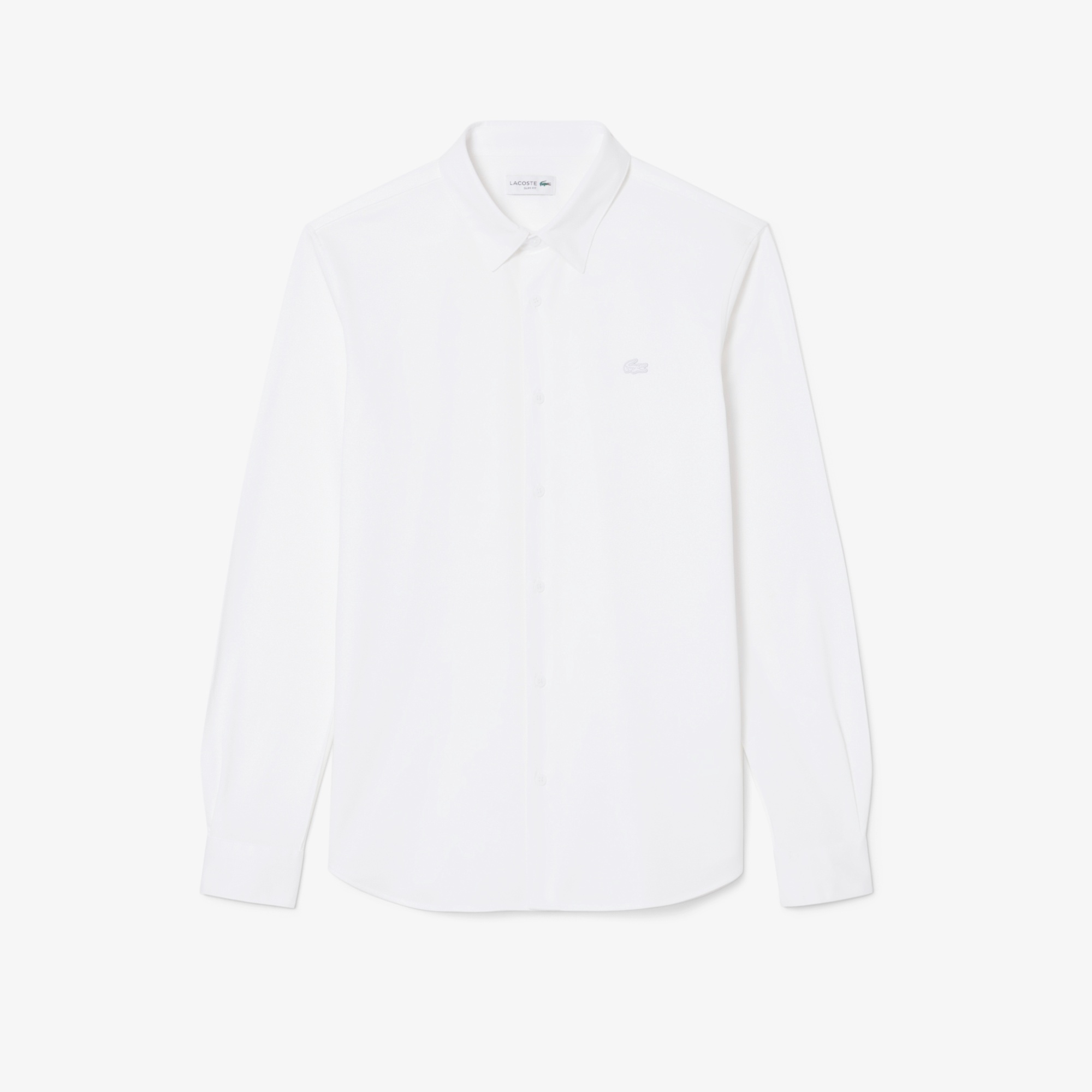 スリムフィットミニマル長袖ボタンシャツ