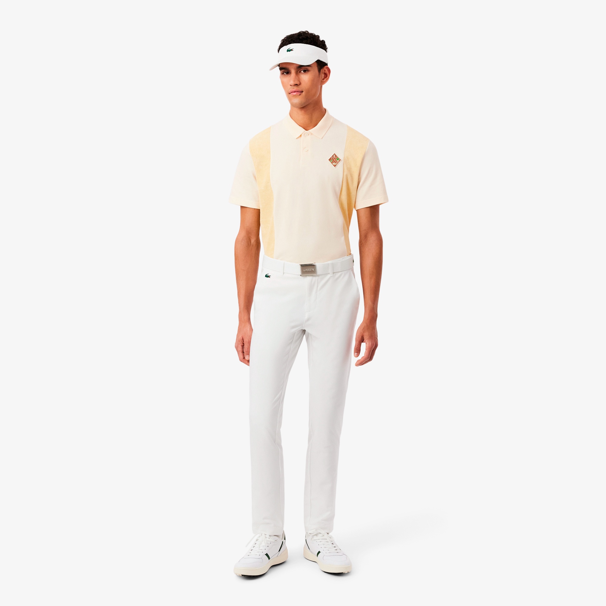 サイドパネルパイル地切り替えゴルフポロシャツ