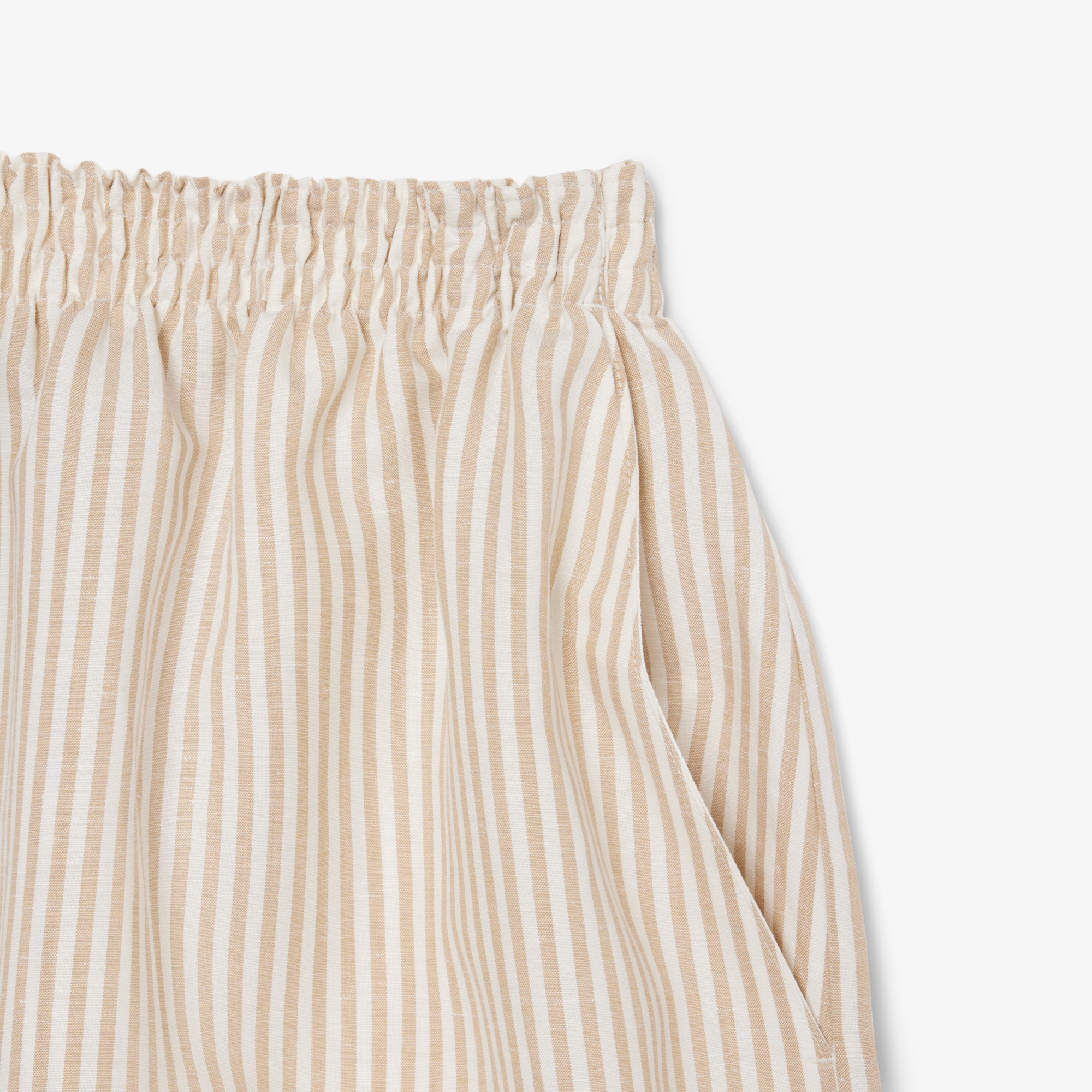 リネン×リヨセルブレンドストライプショーツ