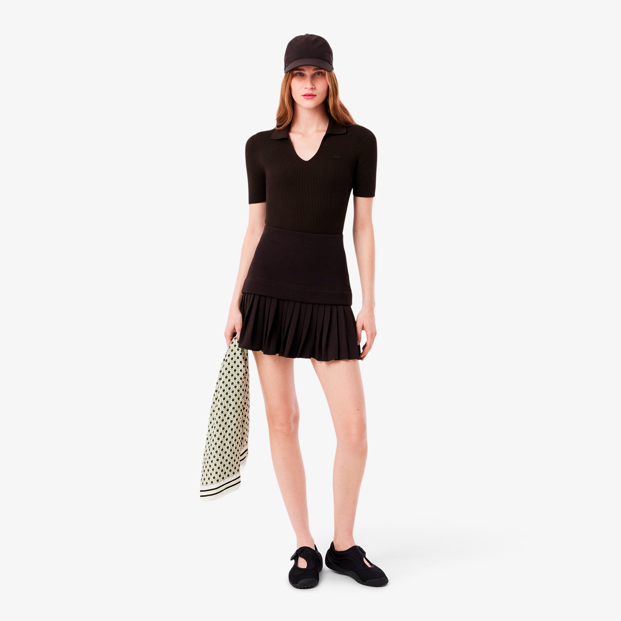 レイヤード切り替えプリーツミニスカート