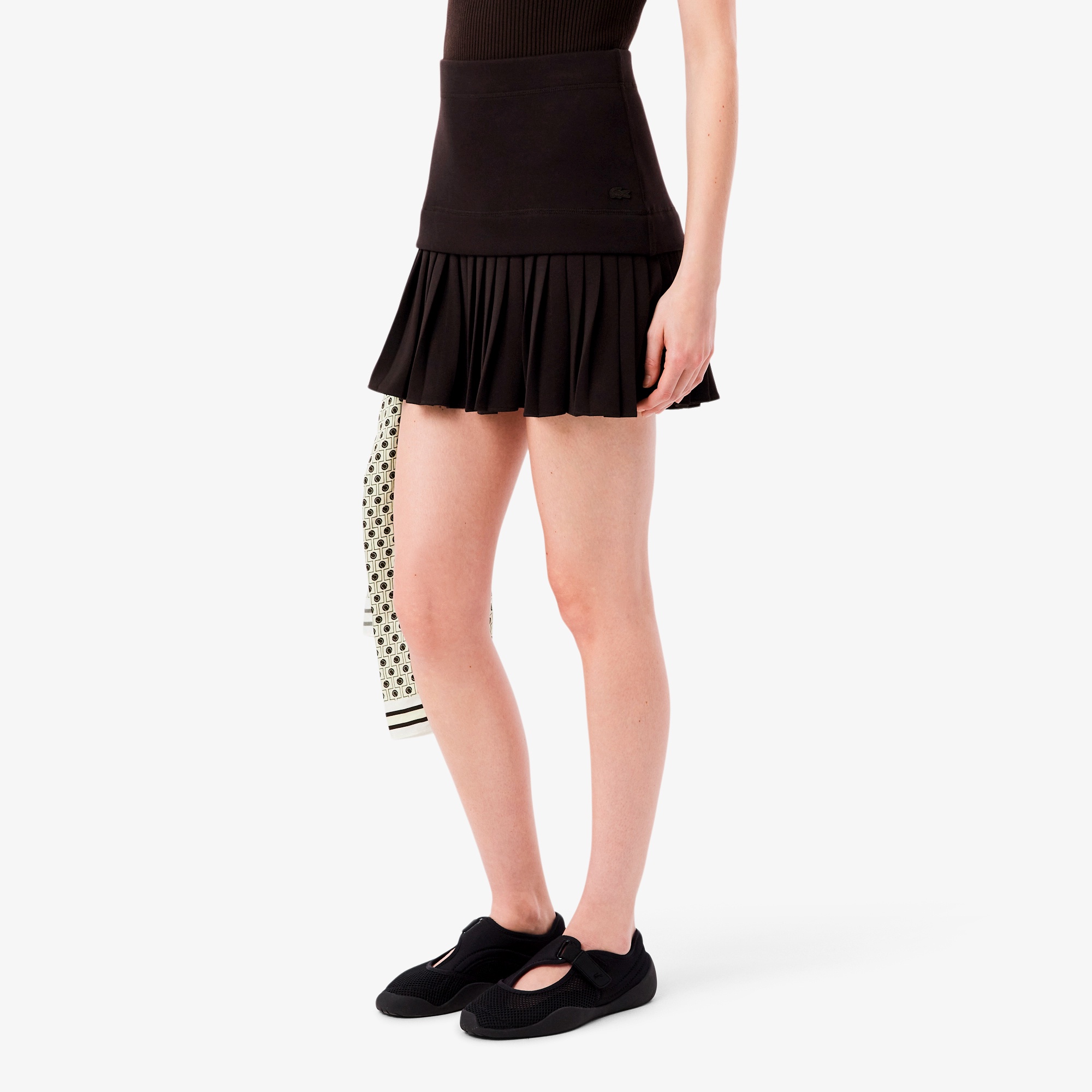 レイヤード切り替えプリーツミニスカート