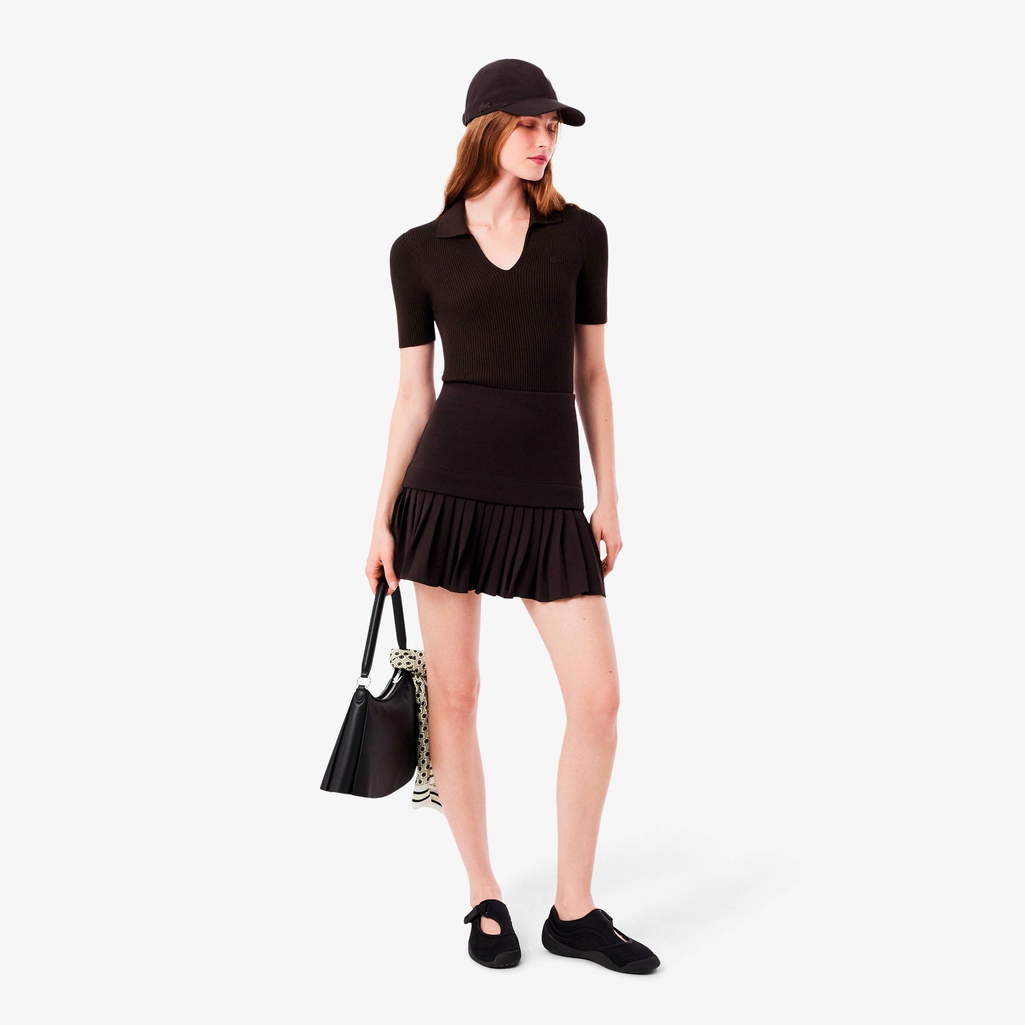 レイヤード切り替えプリーツミニスカート