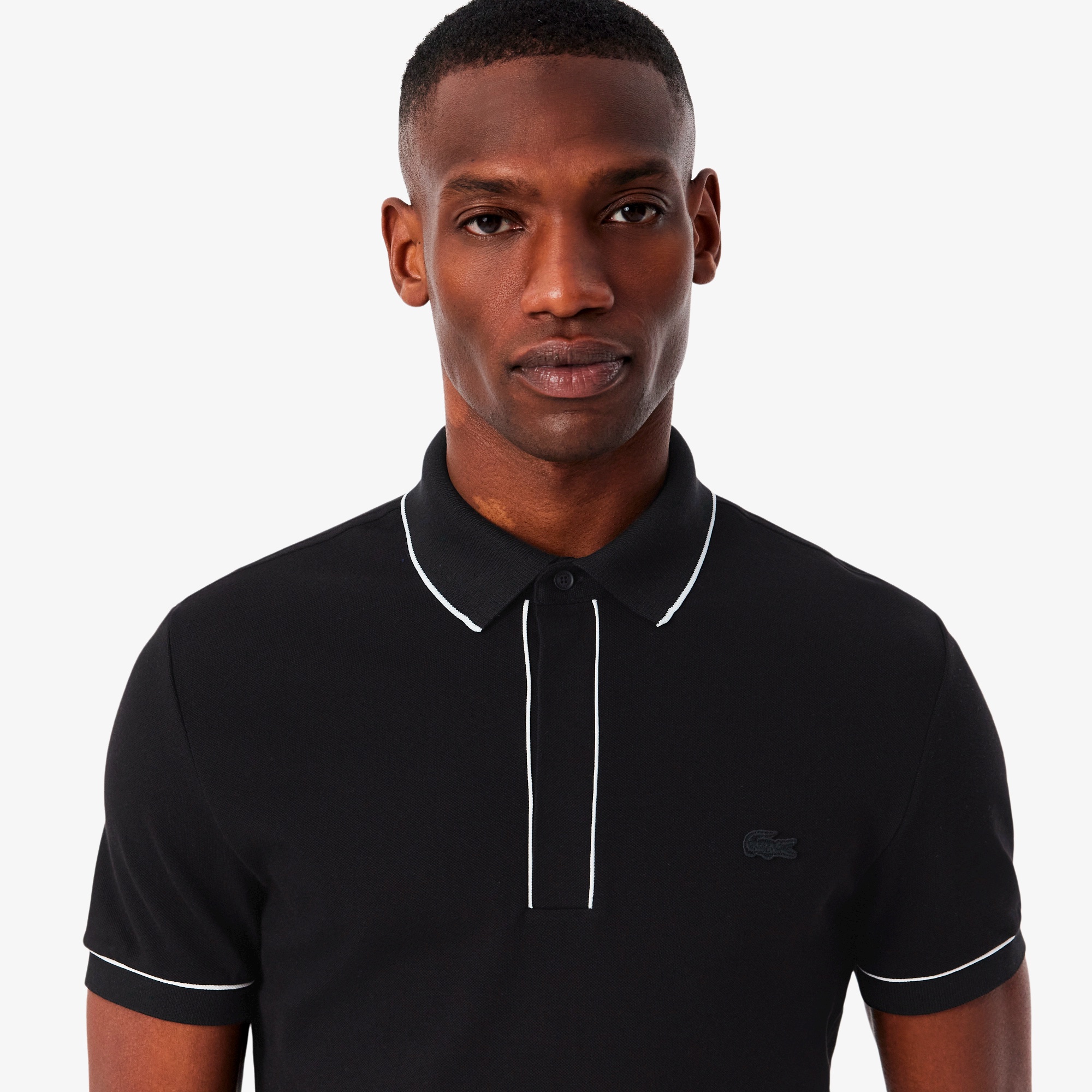 配色パイピング比翼ポロシャツ