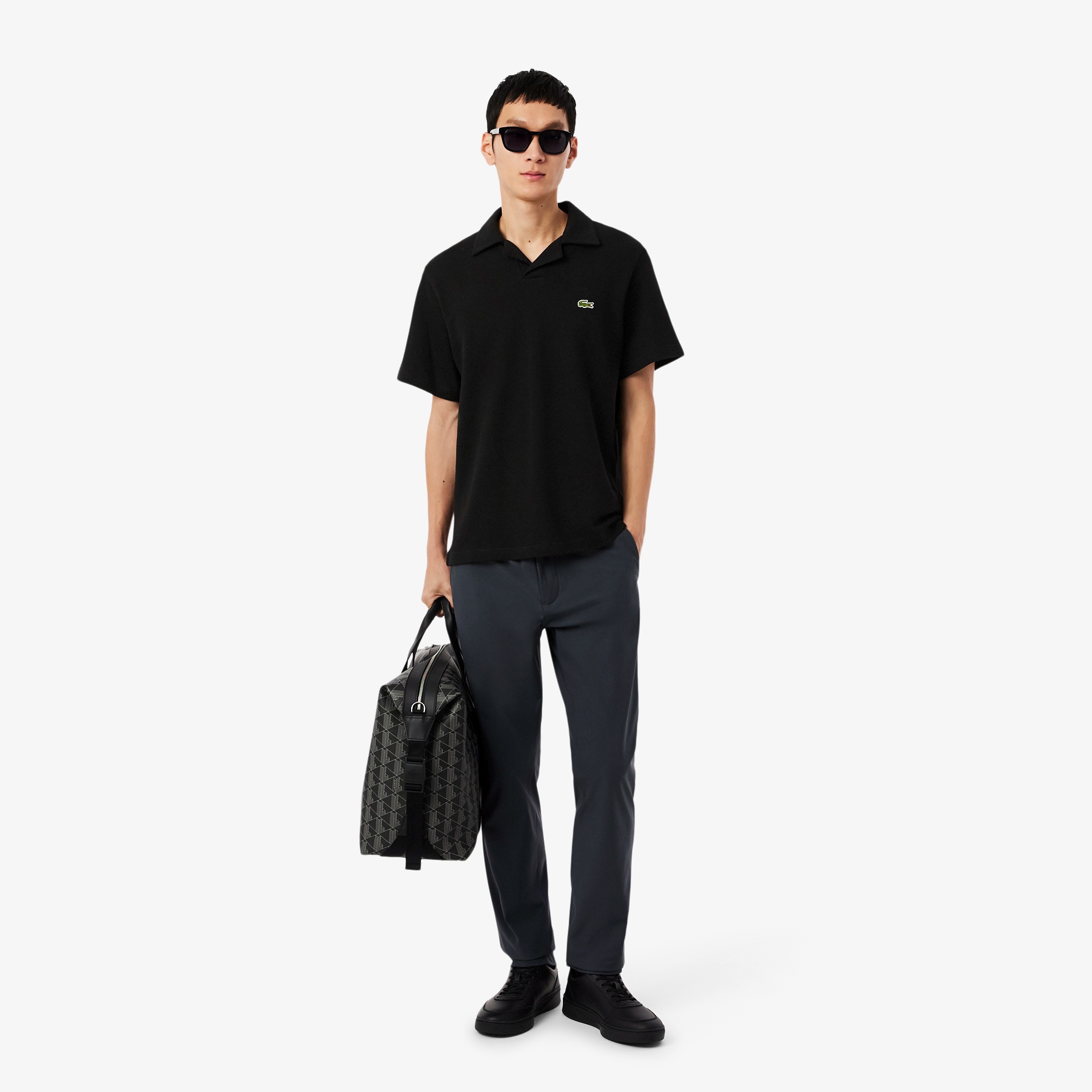 オープンカラーネックポロシャツ