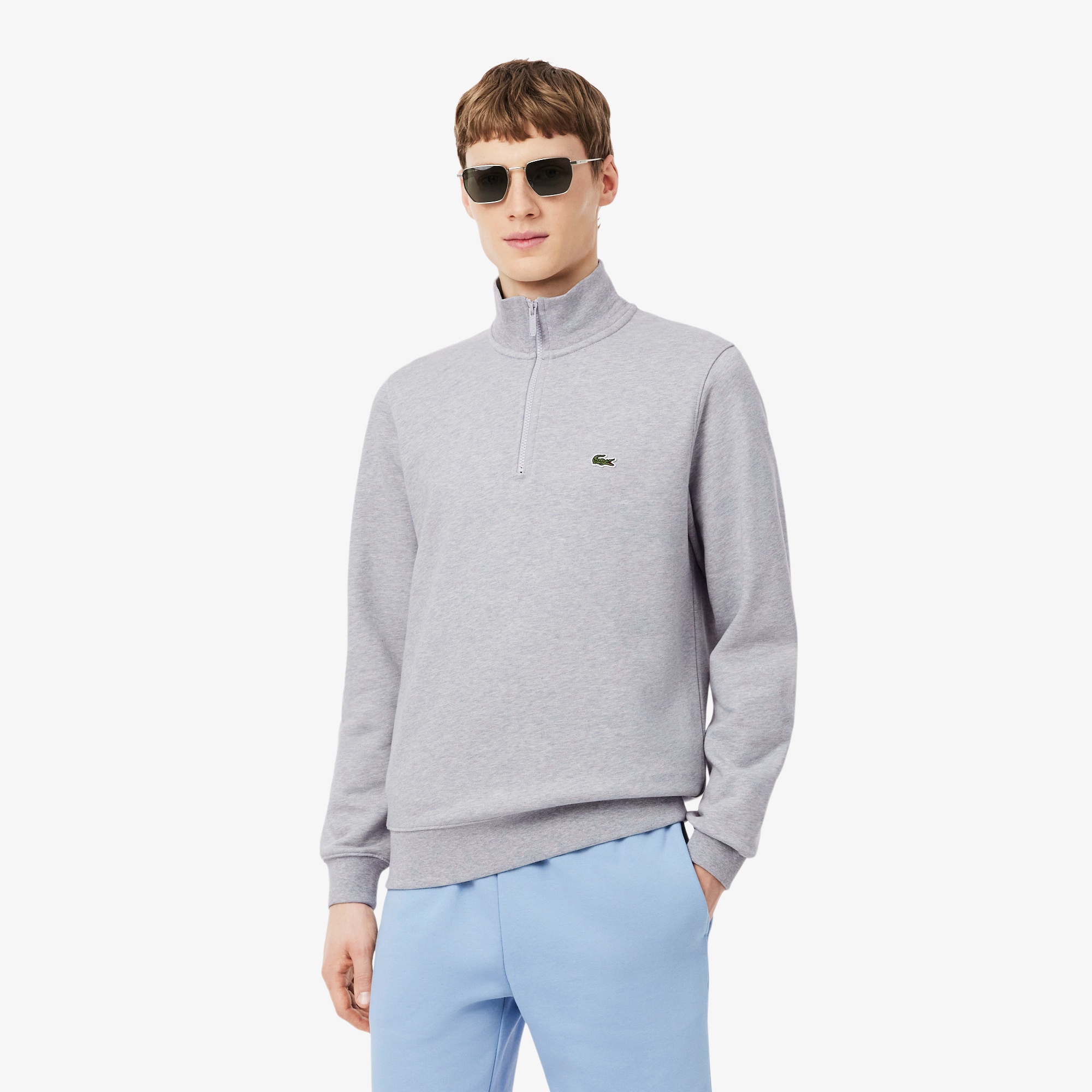 ハイネックハーフジップスウェット