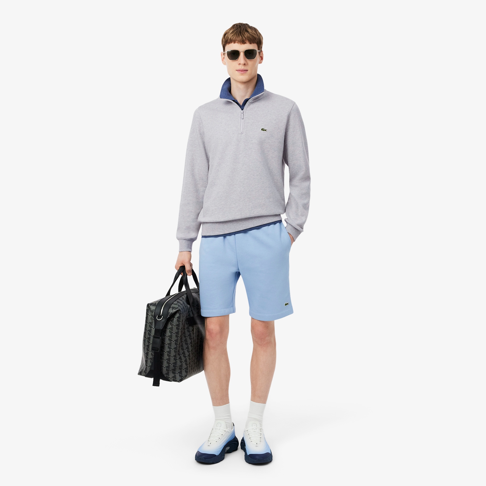 ハイネックハーフジップスウェット