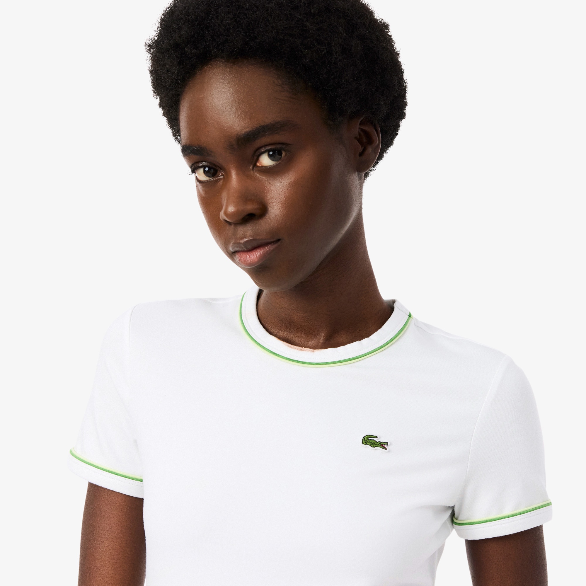 レーヨンブレンドトリムTシャツ