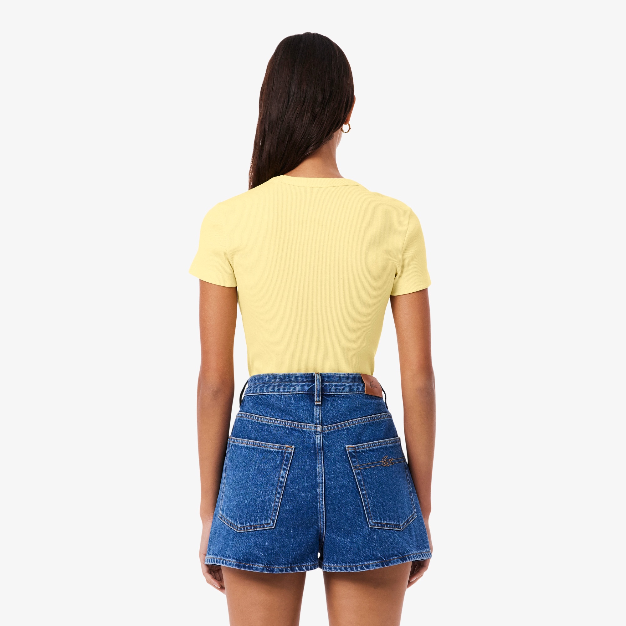 タイトフィットリブニットTシャツ