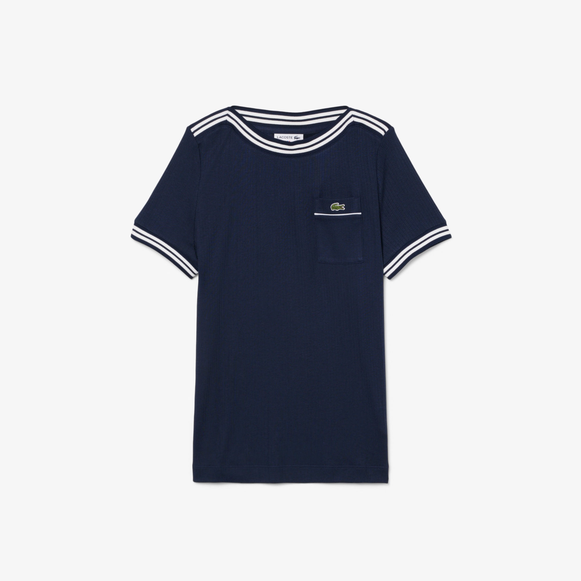 フランスメイド ボートネックリブTシャツ