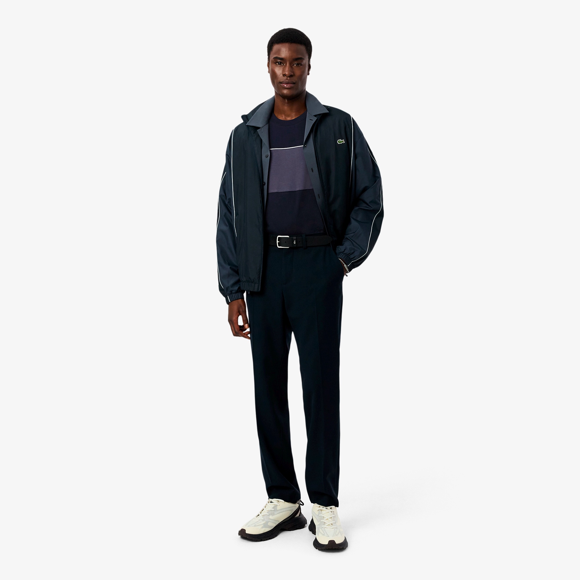 配色パイピングパネルボーダーTシャツ