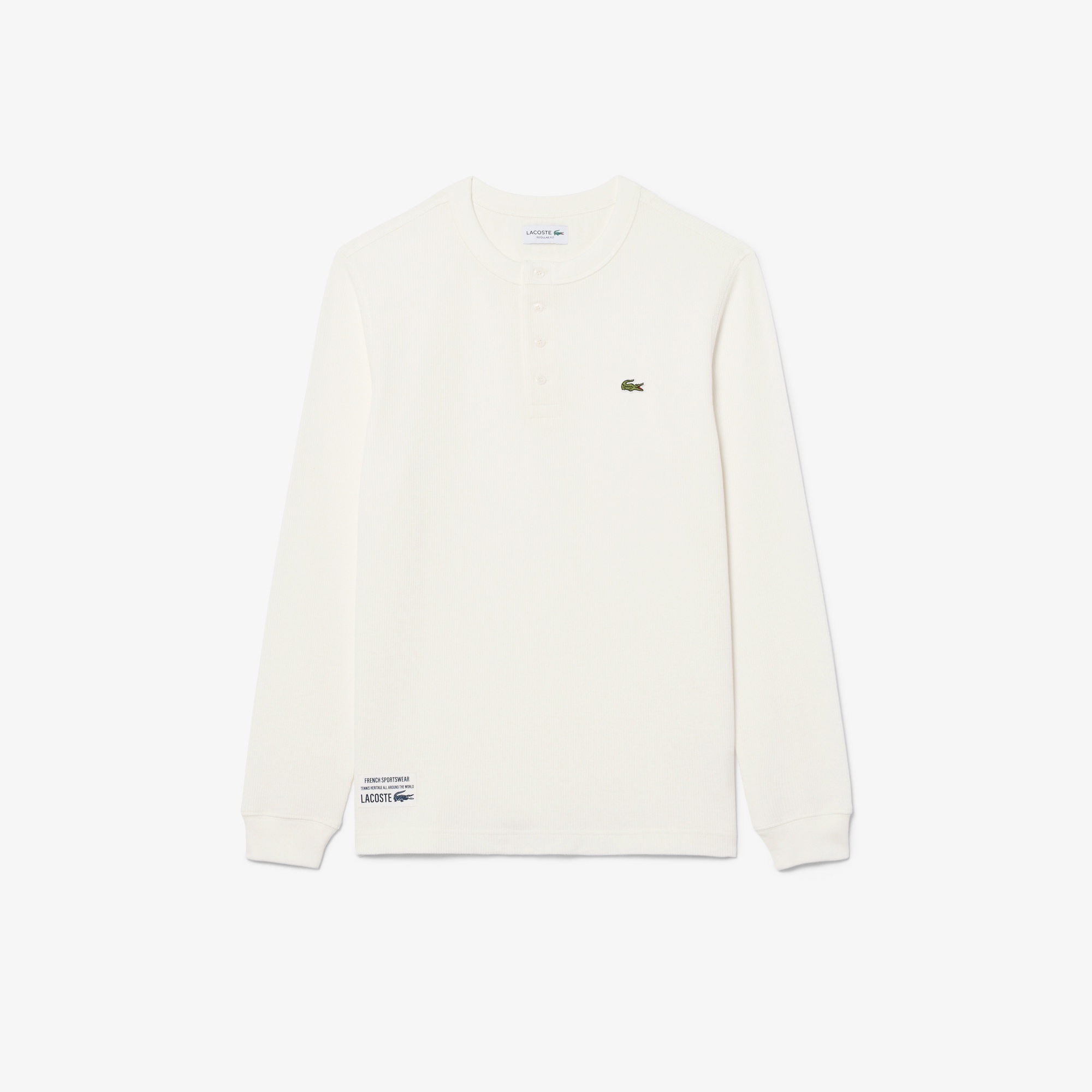 ヘンリーネックワッフルTシャツ