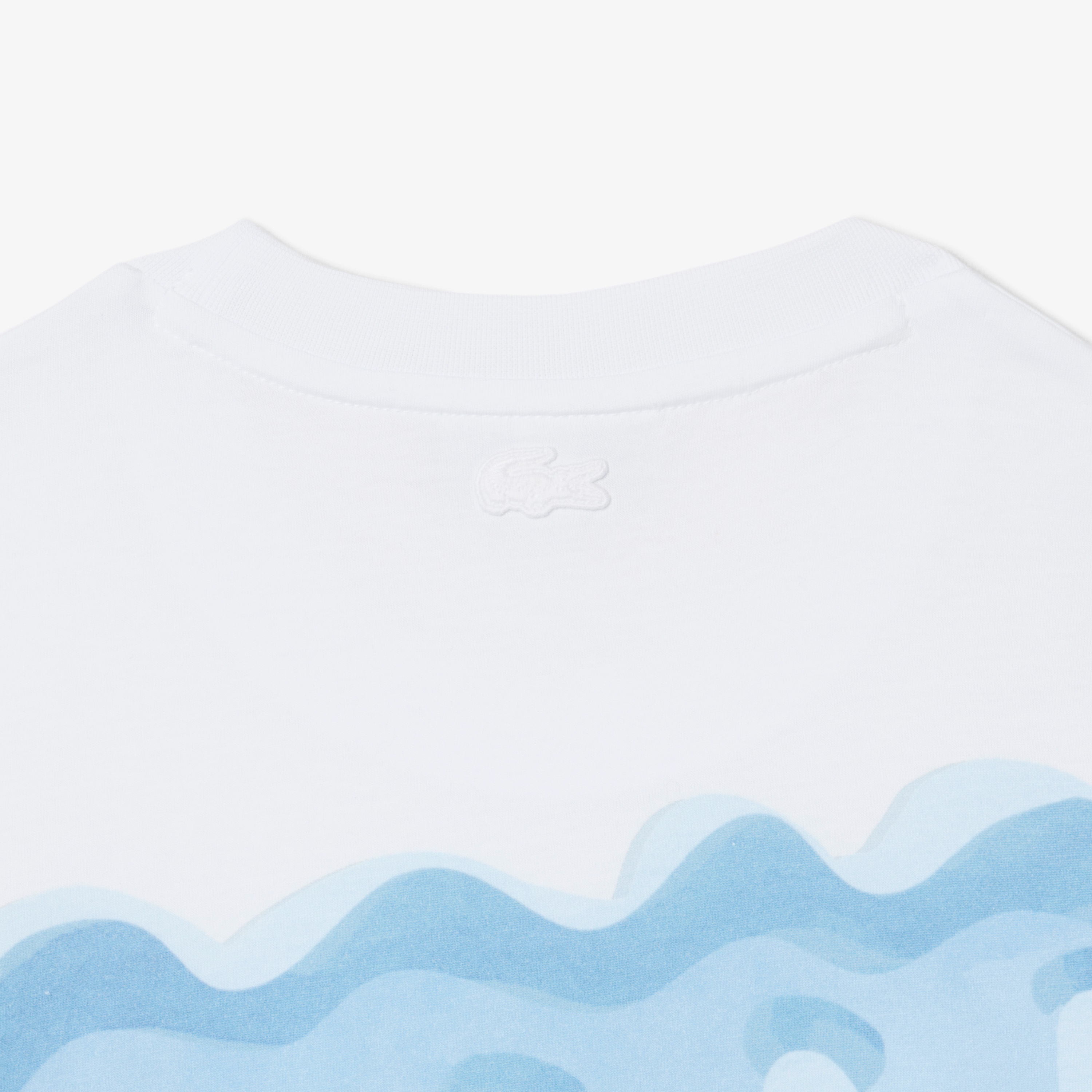 クローズアップワニロゴプリントTシャツ
