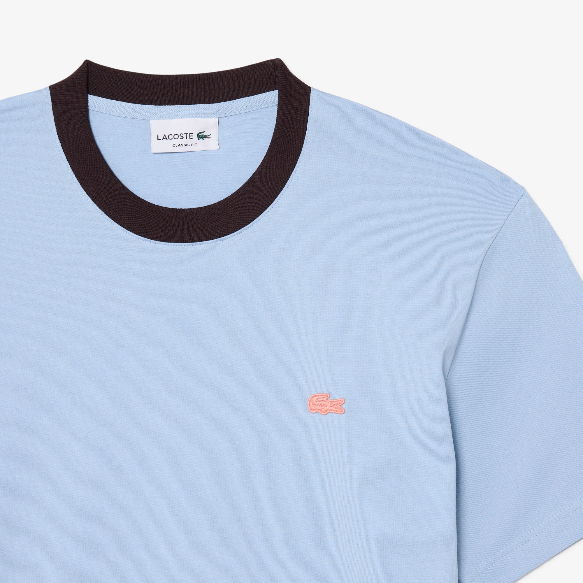配色ネックリブTシャツ