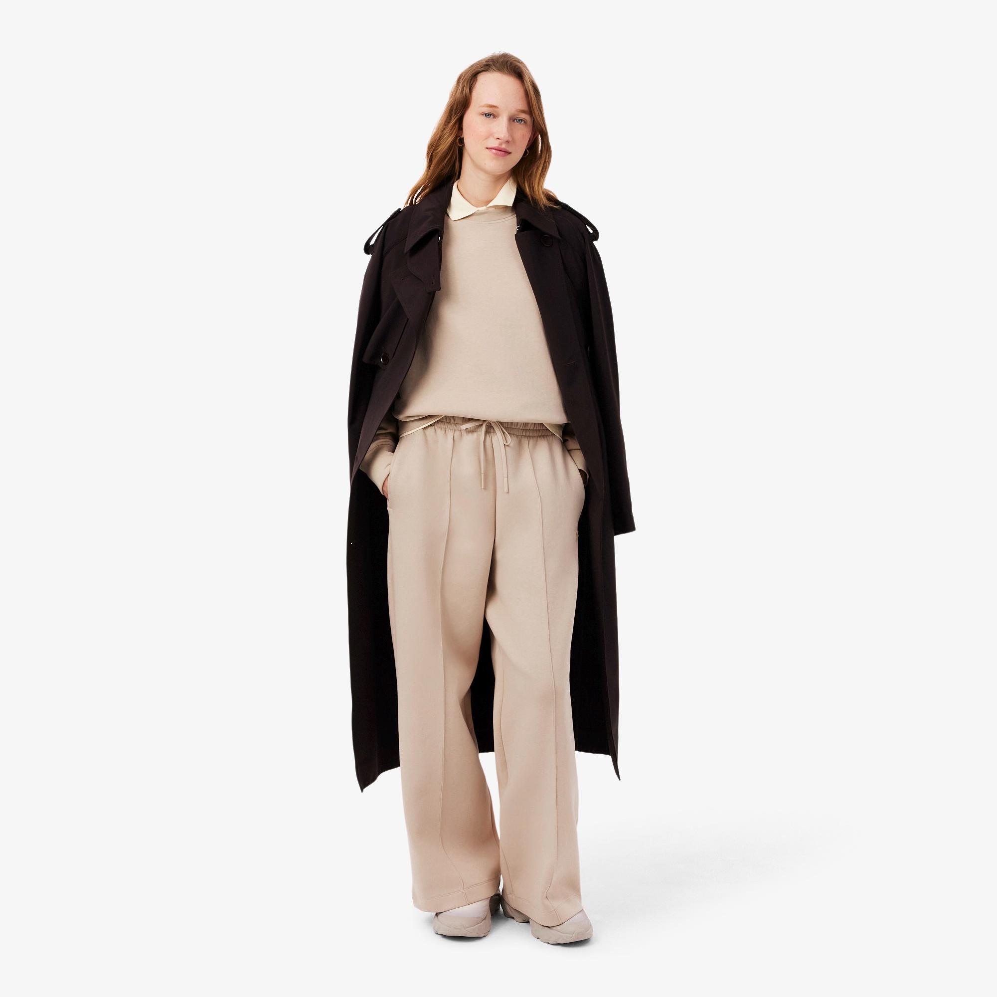 ワイドレッグスムーススウェットトラックパンツ