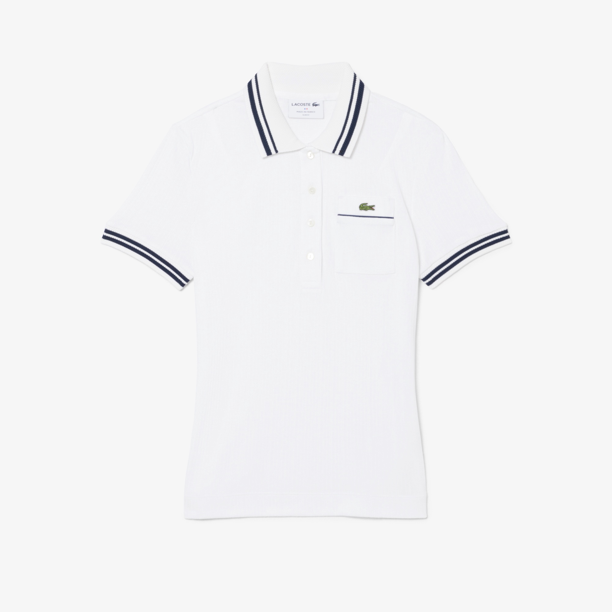 フランスメイド ナローリブニットポロシャツ