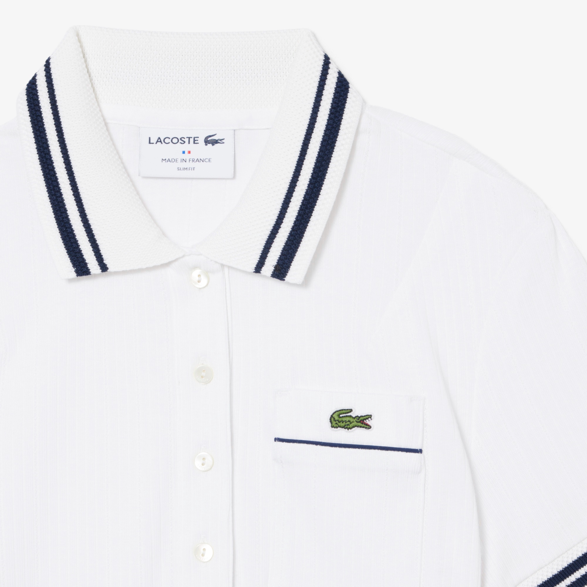 フランスメイド ナローリブニットポロシャツ