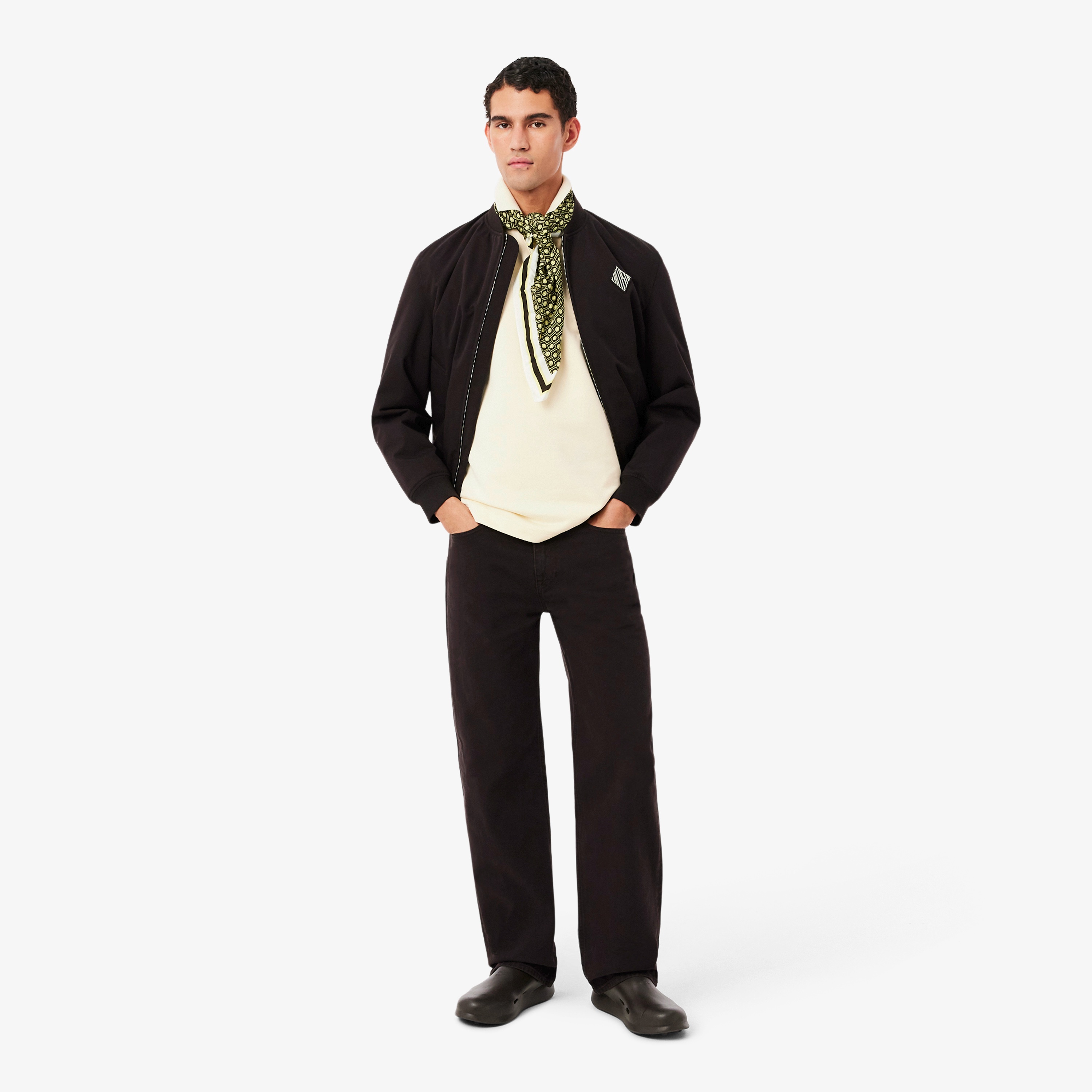 ルーズフィットフリースポロシャツ