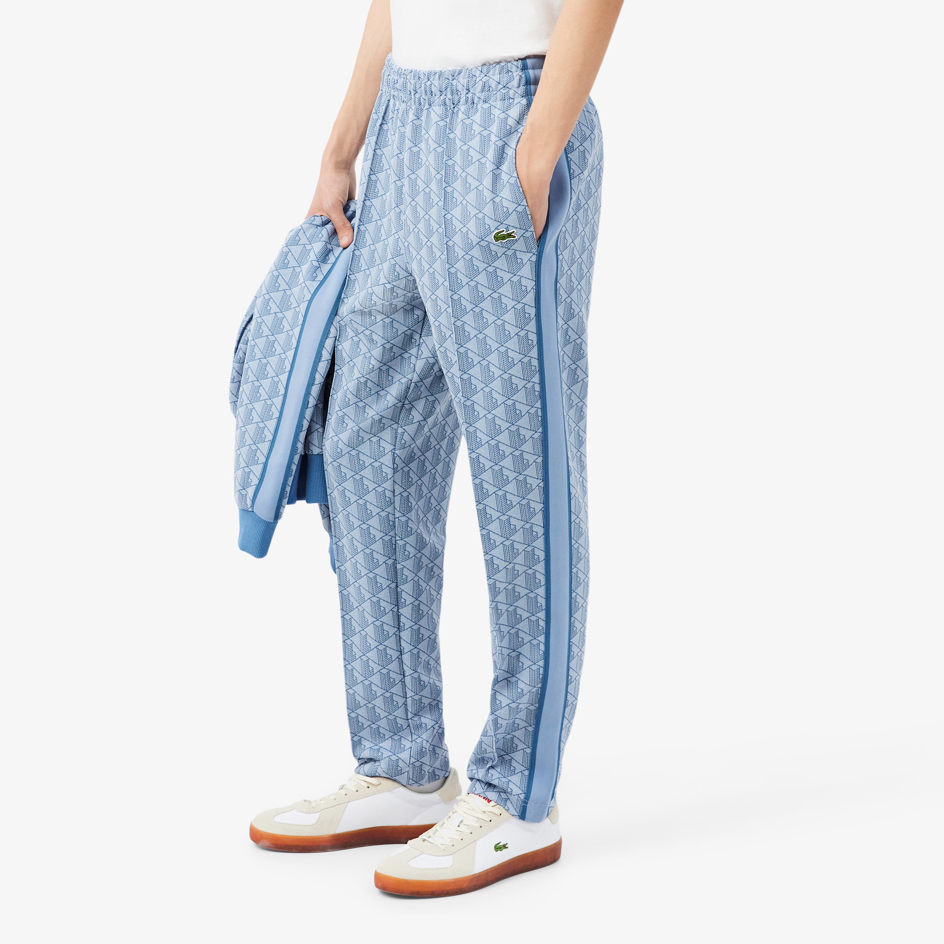 サイドテーピングモノグラムジャカードトラックパンツ