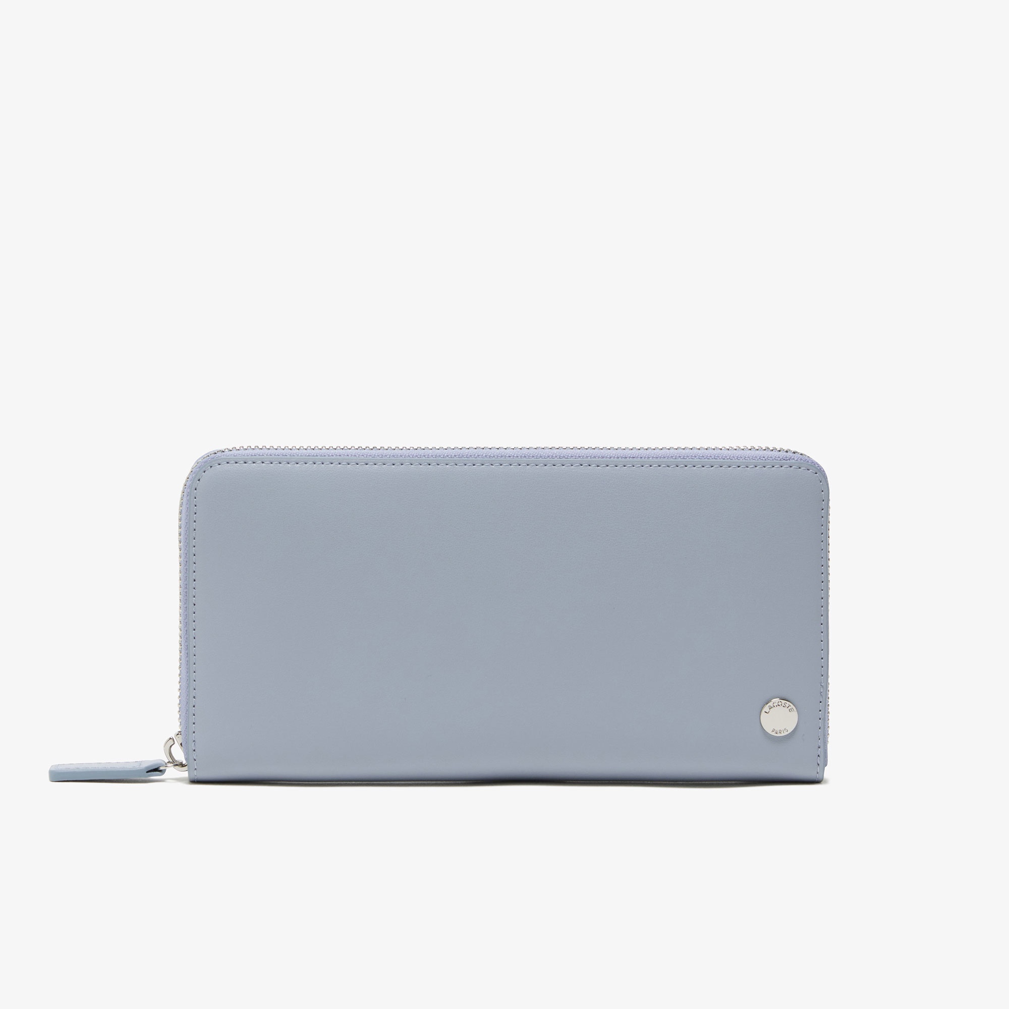 シルバーブローチラウンドジップレザーロングウォレット