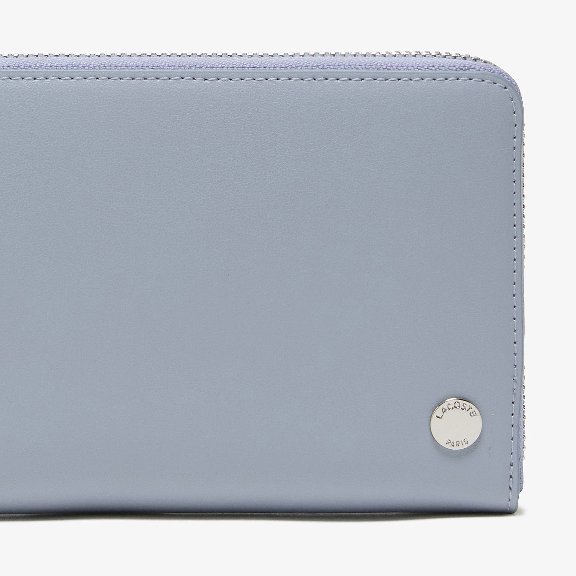 シルバーブローチラウンドジップレザーロングウォレット