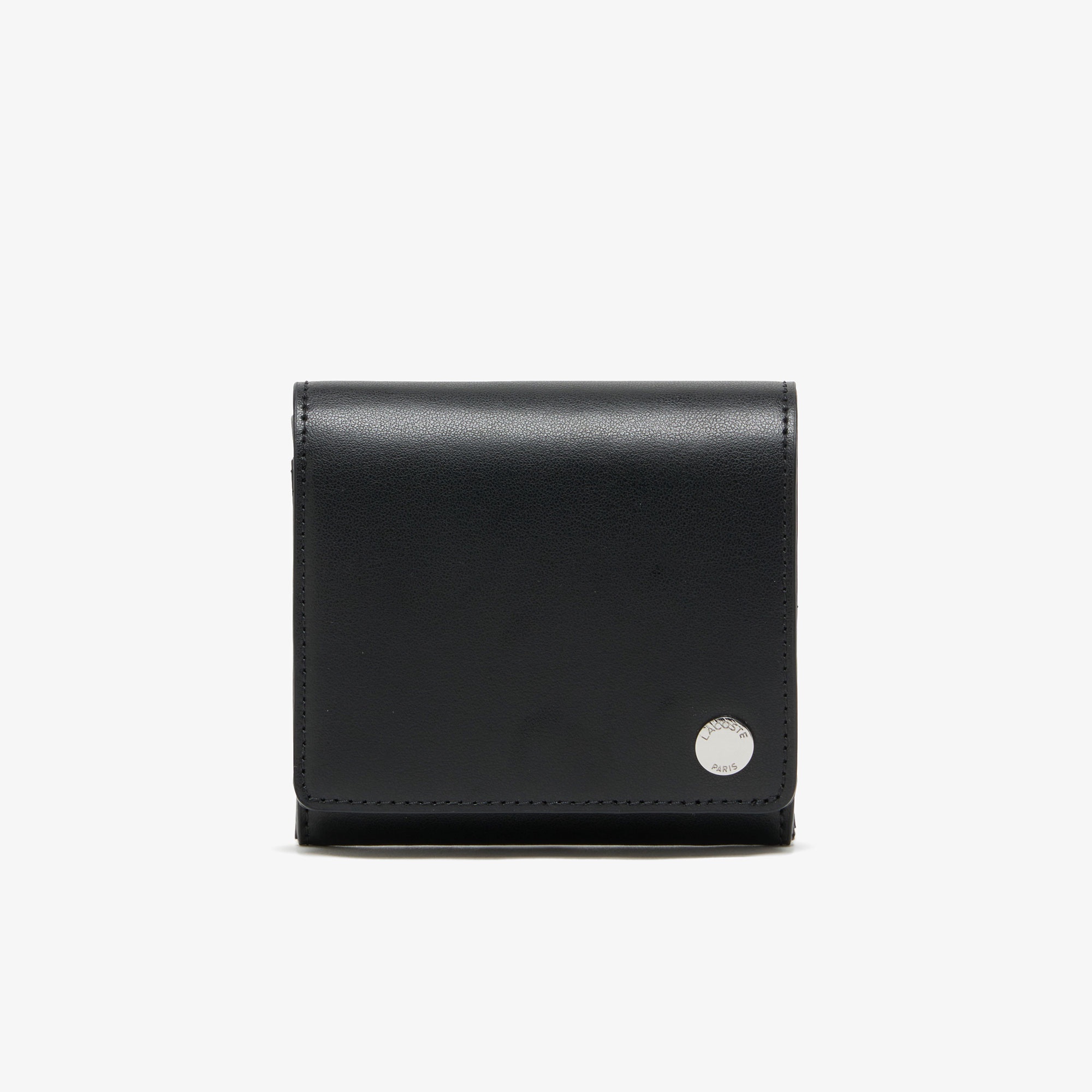 シルバーブローチ2つ折りレザーミニウォレット