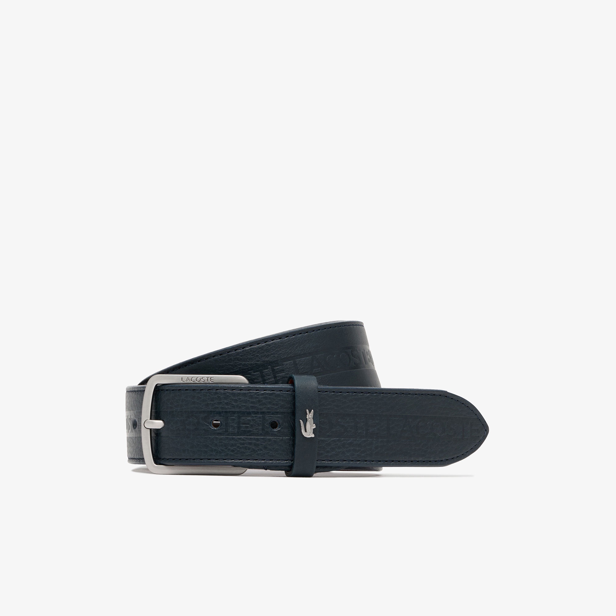 ブランドネームロゴエンボスイタリアンレザーベルト