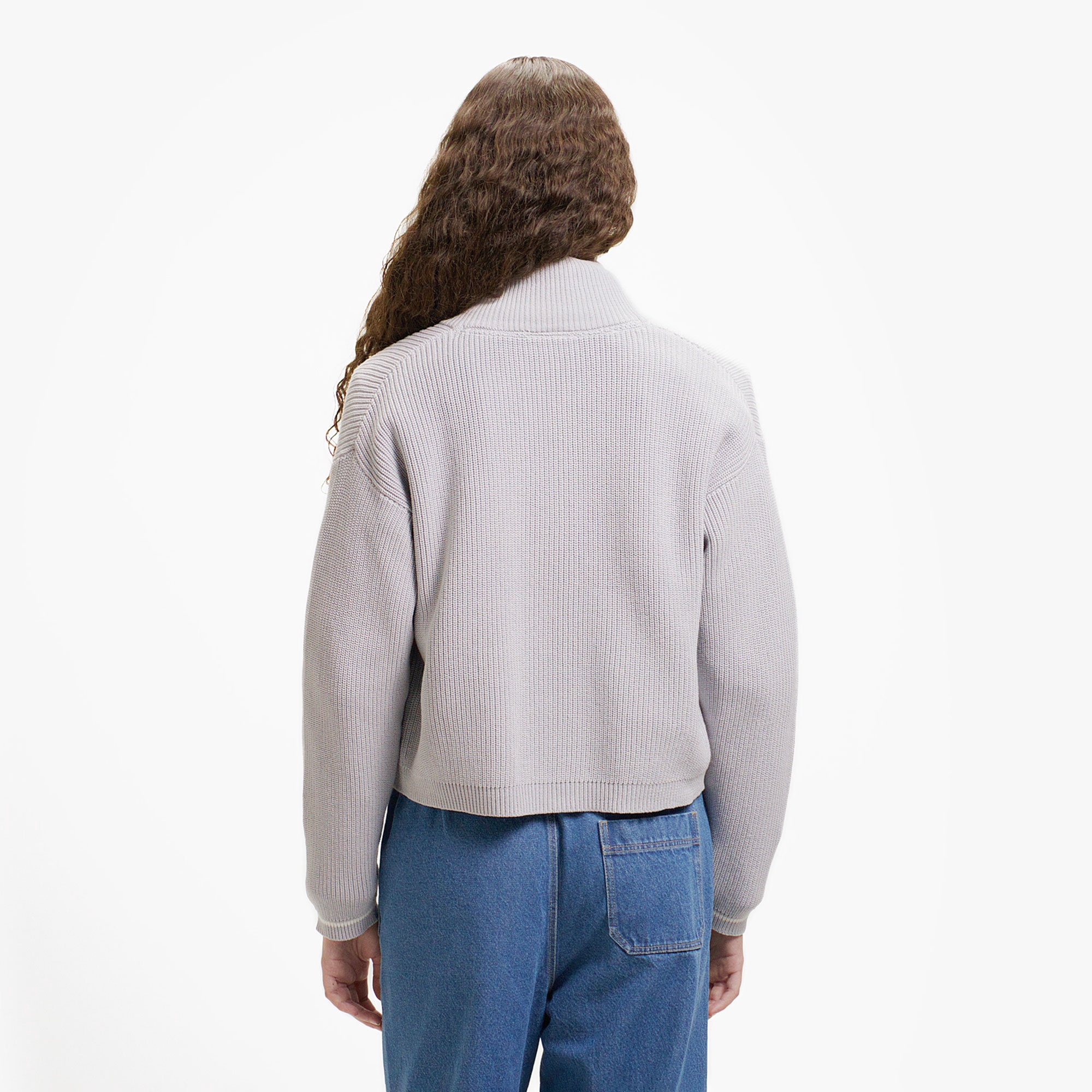 ジップアップローゲージニットブルゾン