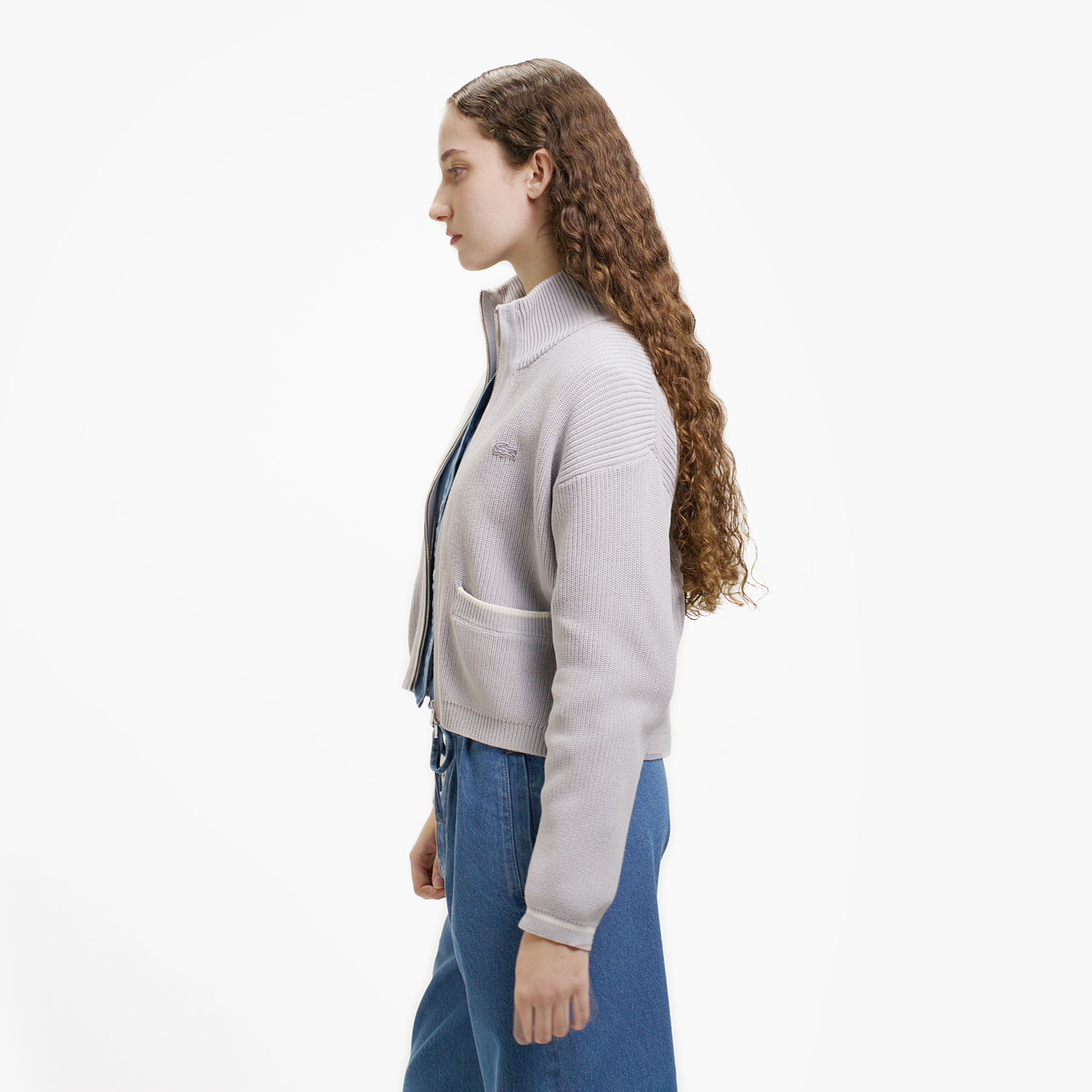 ジップアップローゲージニットブルゾン