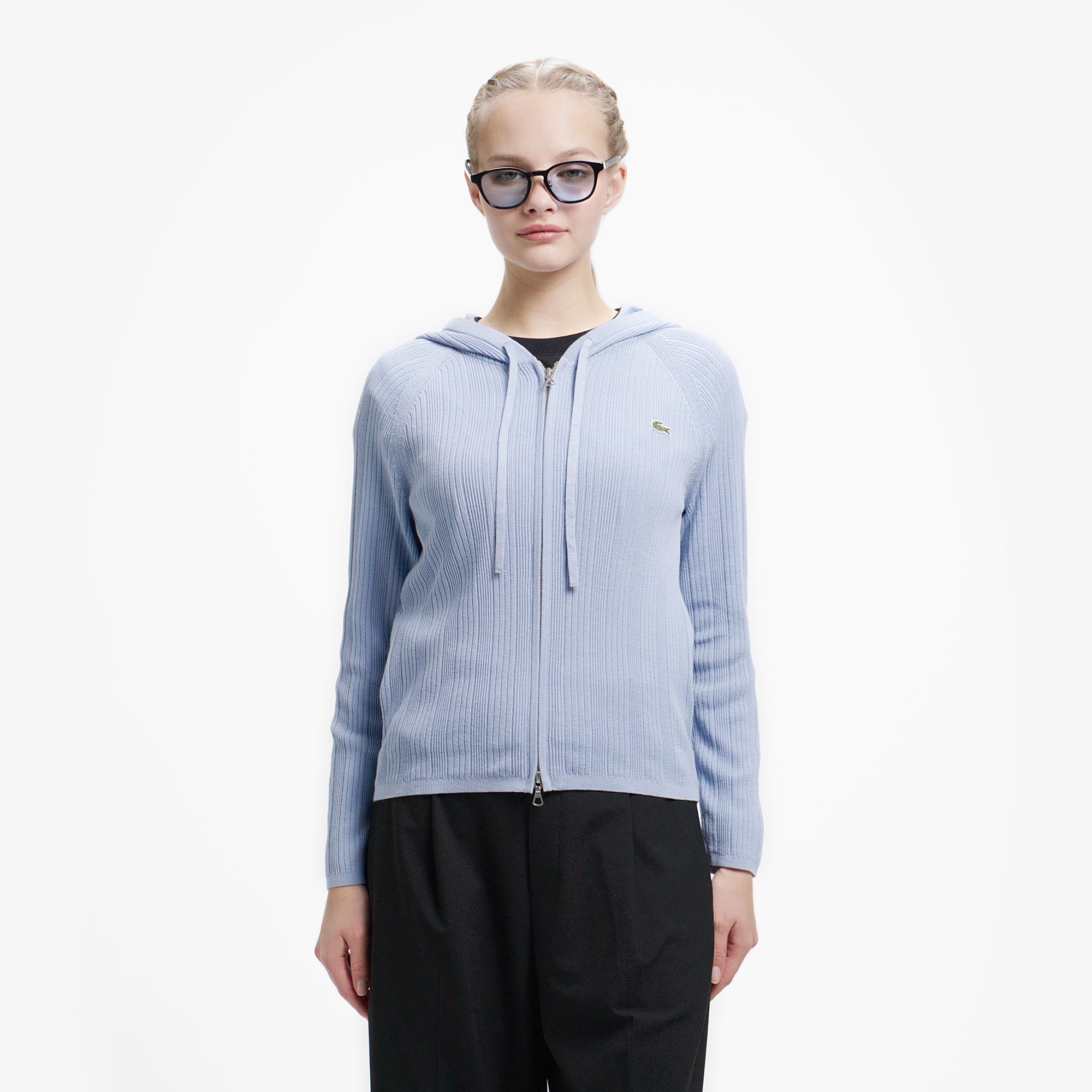 ランダムピッチリブニットジップフーディー