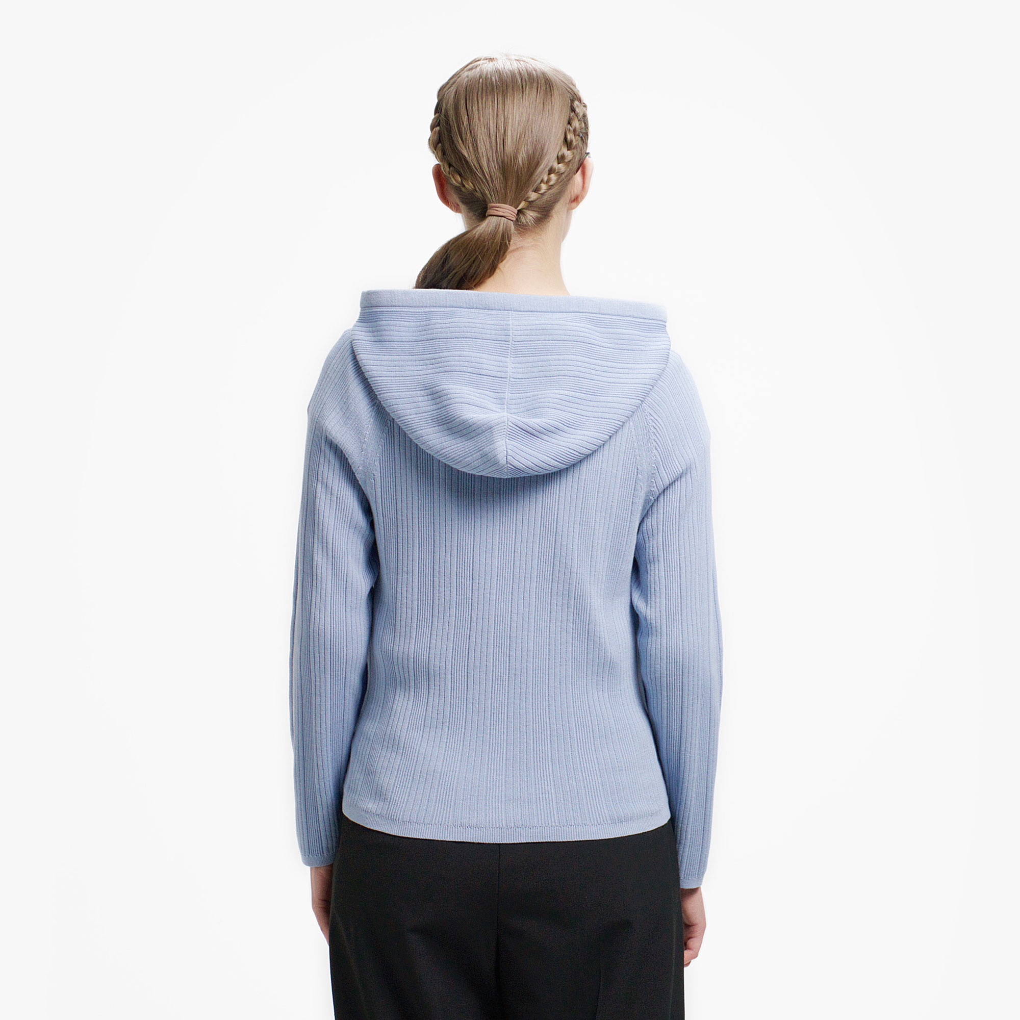 ランダムピッチリブニットジップフーディー