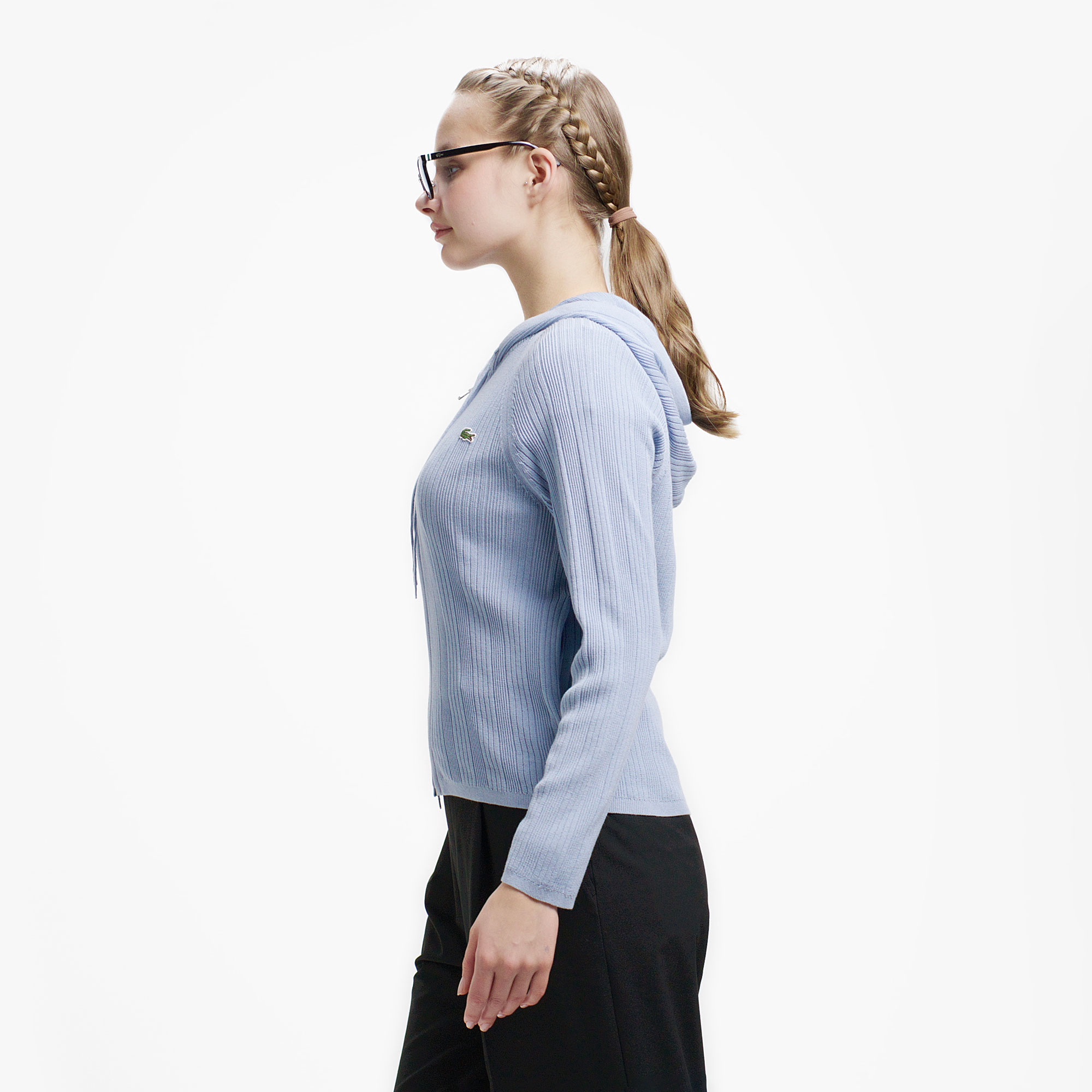 ランダムピッチリブニットジップフーディー