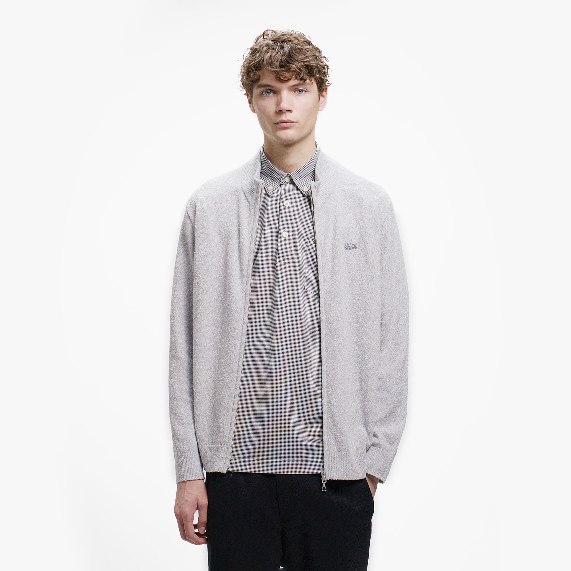 ブークレー スタンドジップニットカーディガン