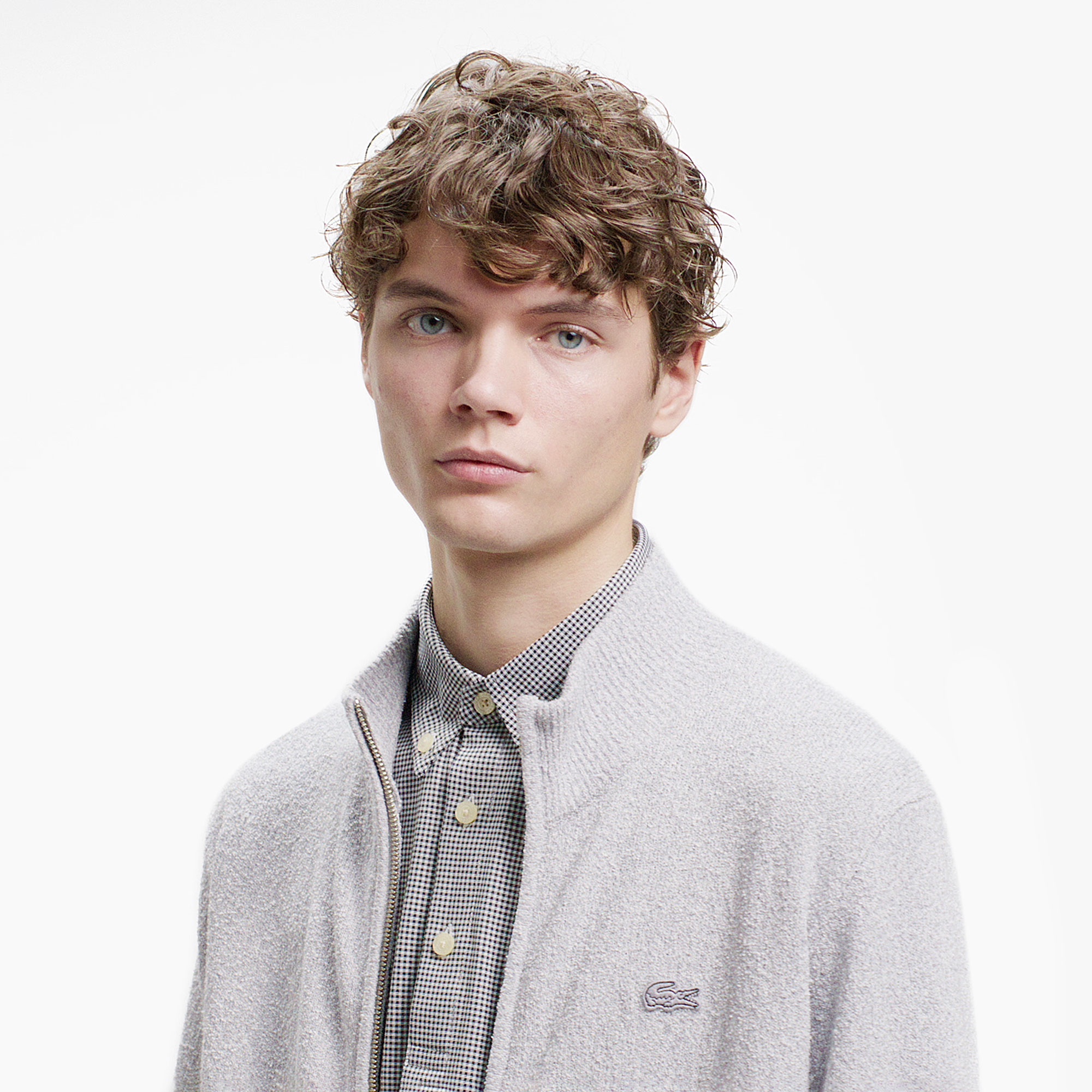 ブークレー スタンドジップニットカーディガン