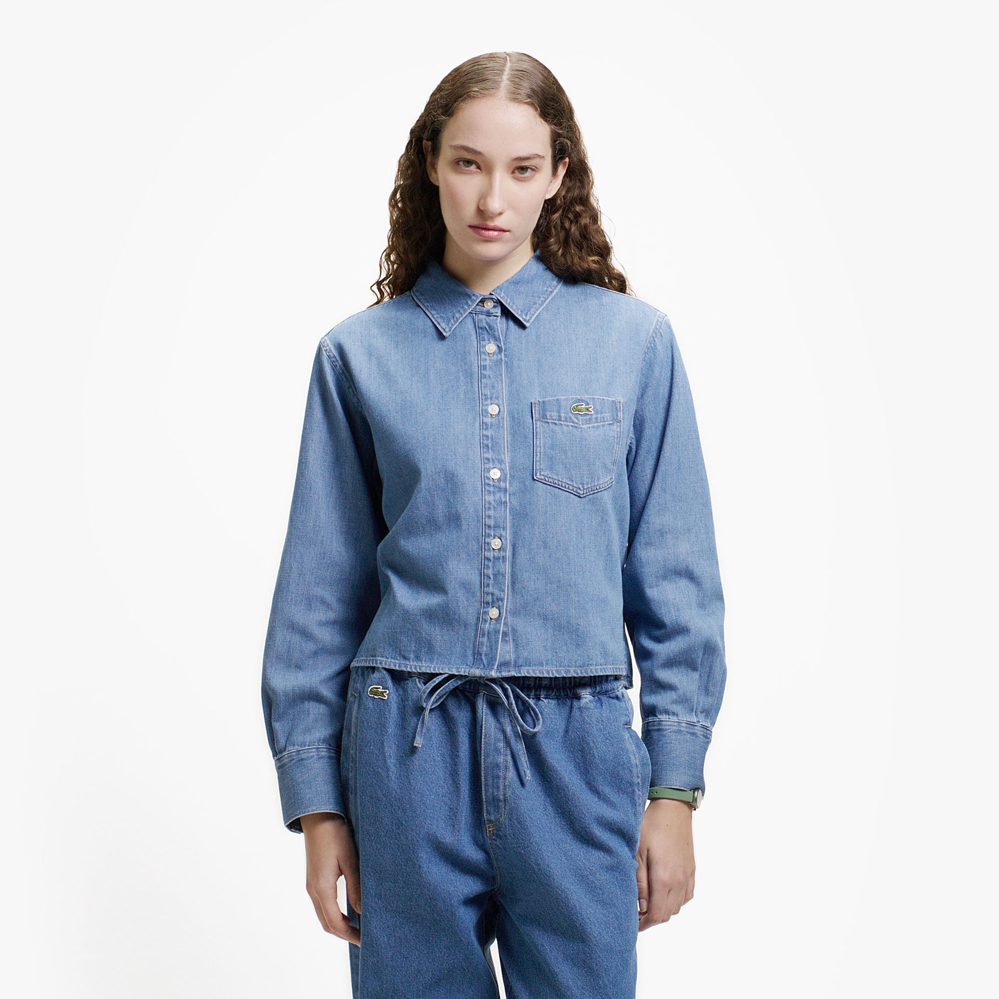 デニムクロップドシャツ