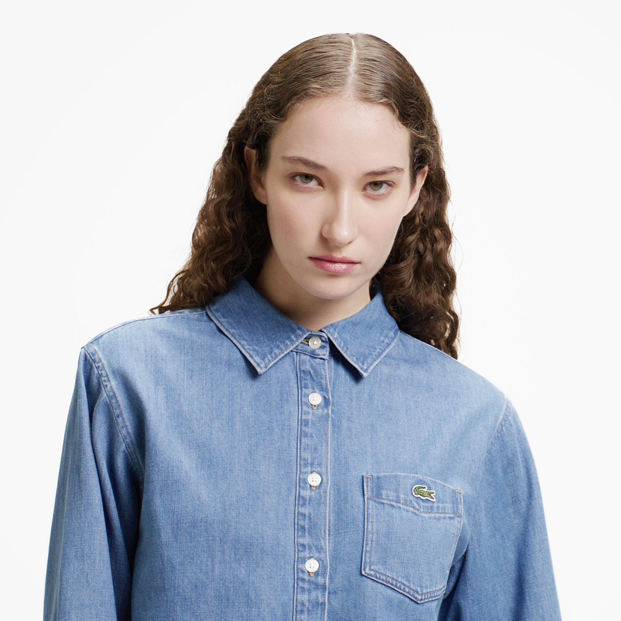 デニムクロップドシャツ