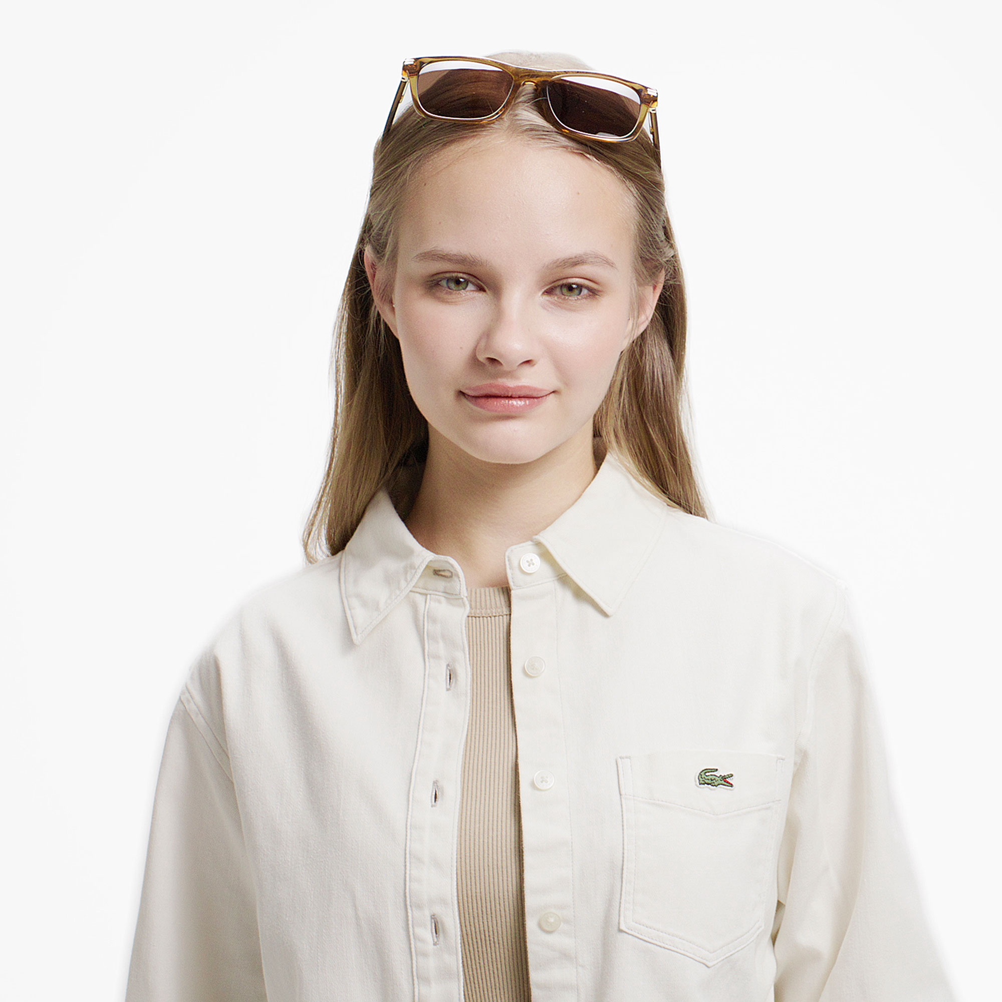 デニムクロップドシャツ