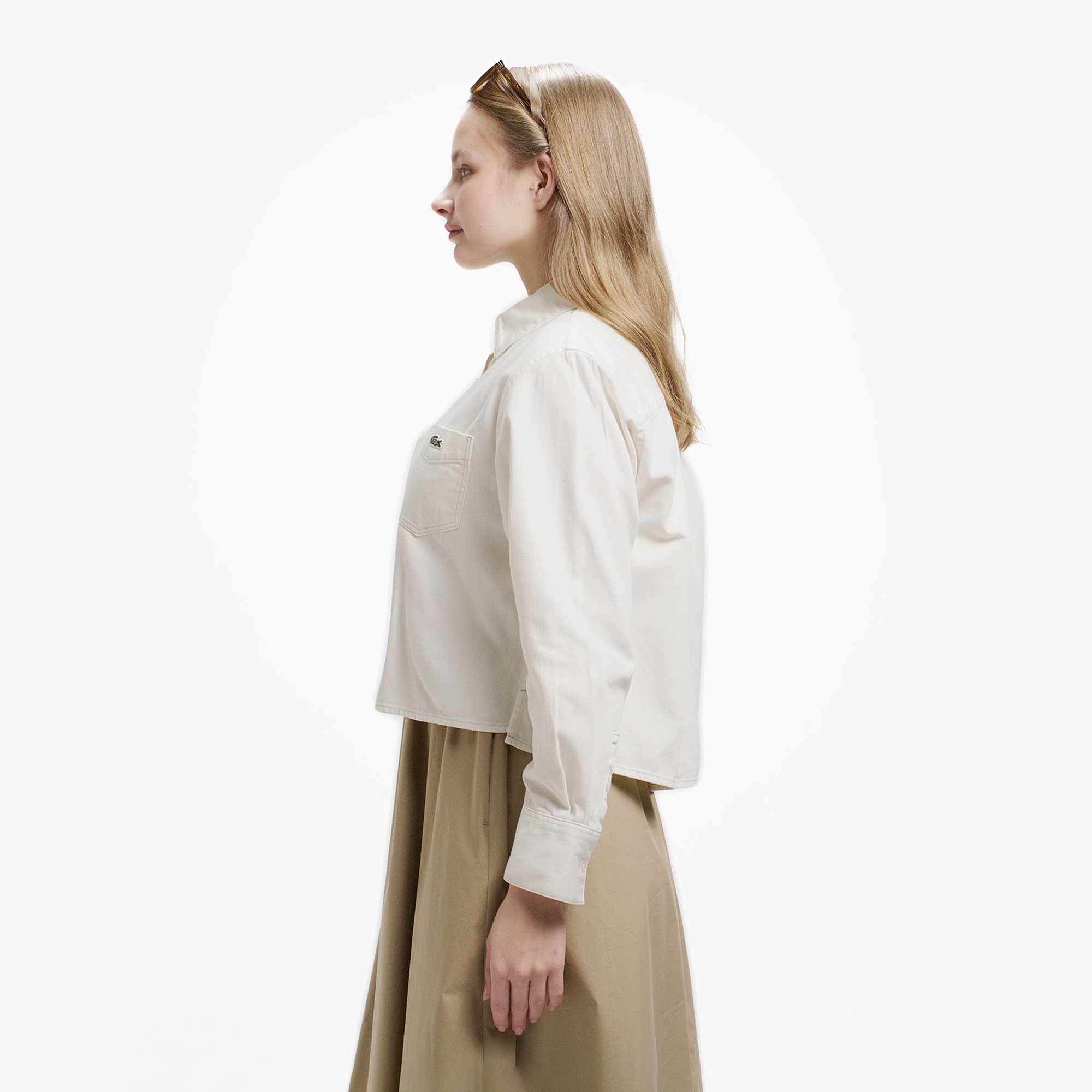 デニムクロップドシャツ