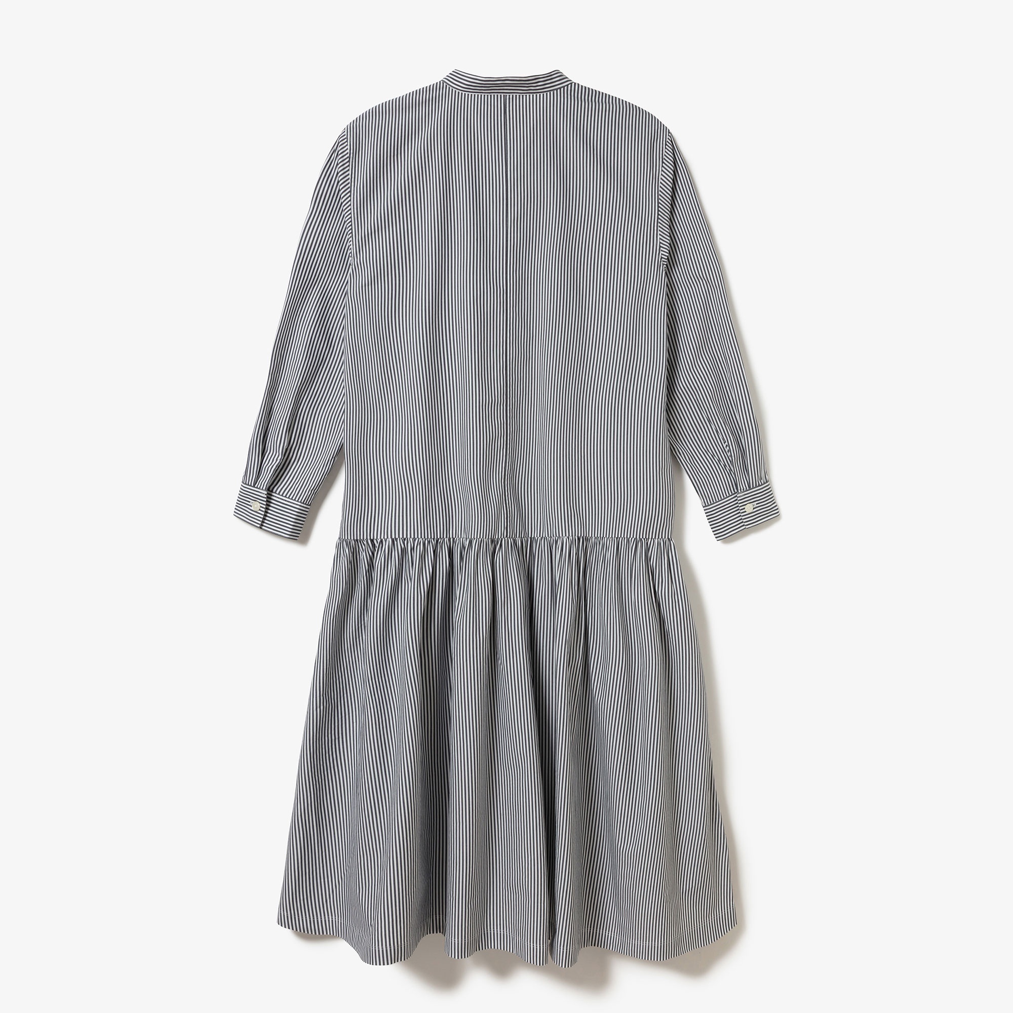 バンドカラーロングシャツドレス