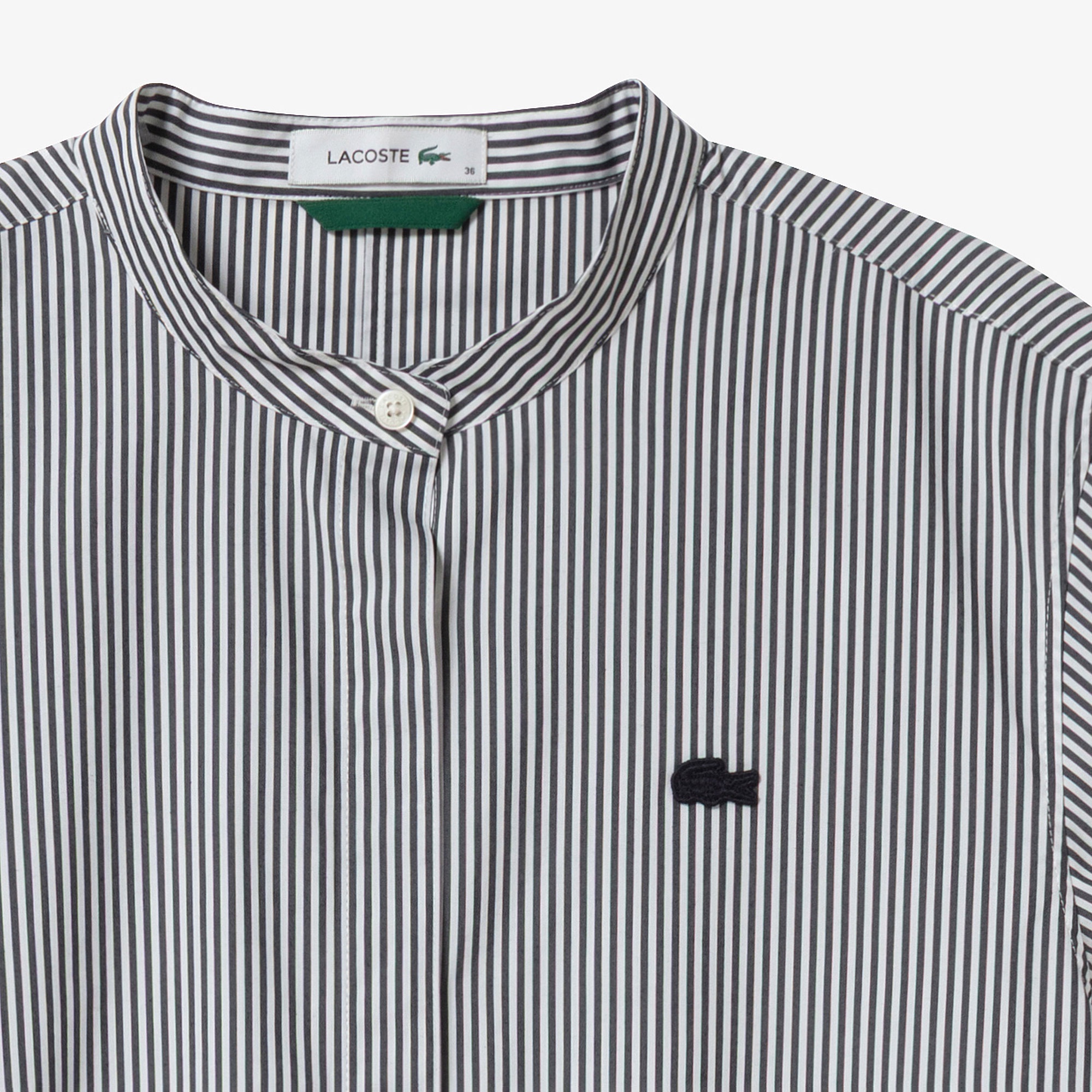 バンドカラーロングシャツドレス