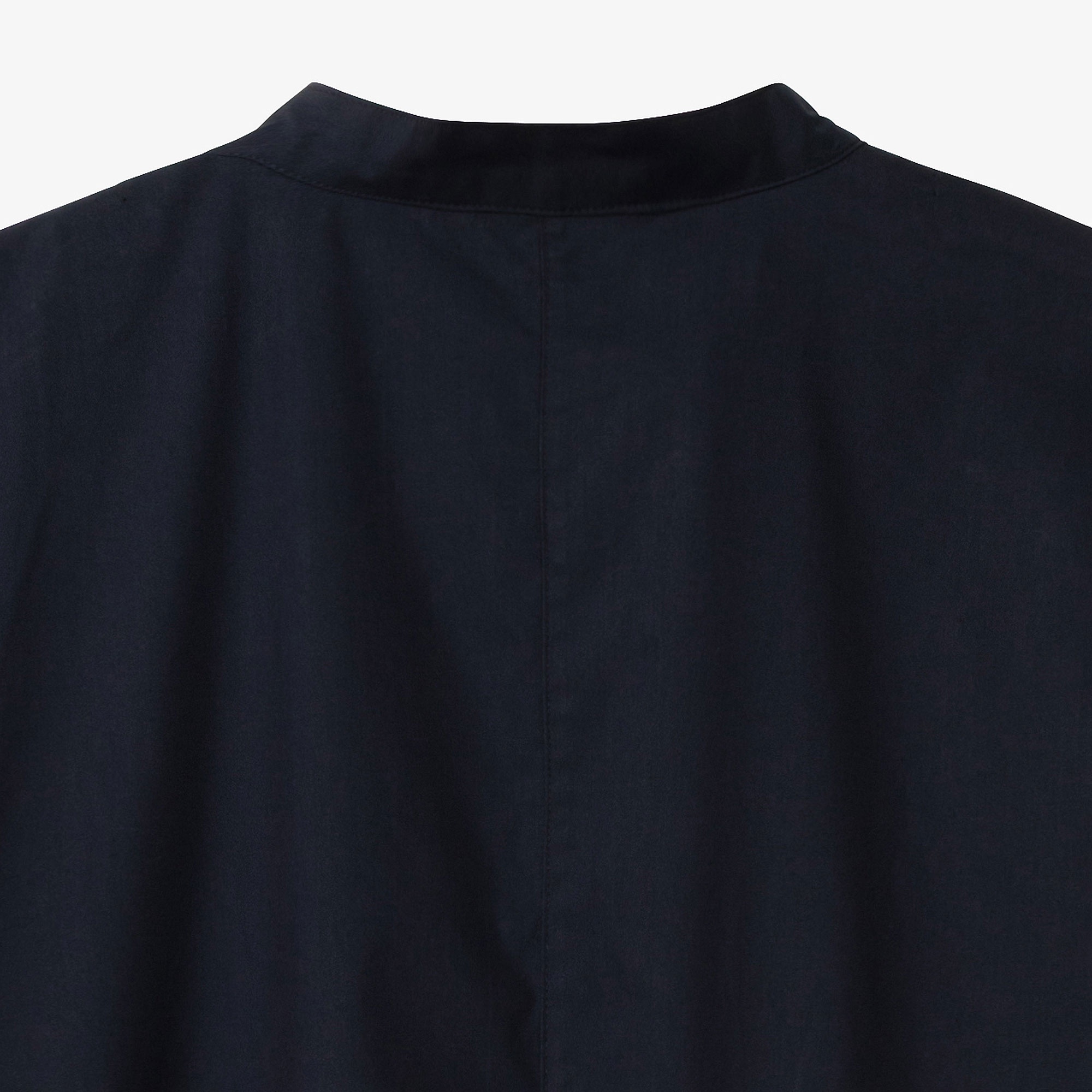 バンドカラーロングシャツドレス